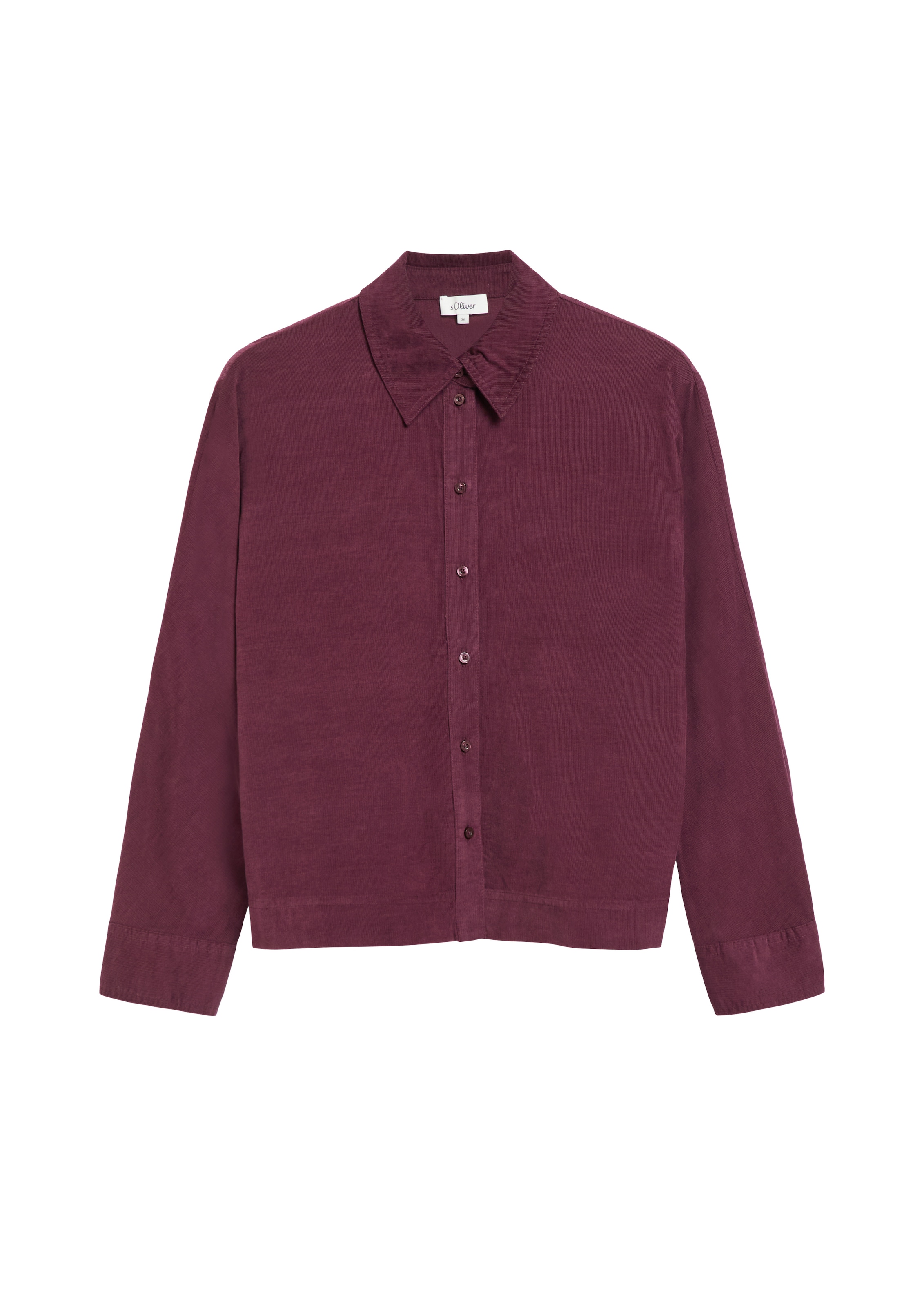 s.Oliver Langarmbluse Cordbluse mit Hemdkragen und Knofpleiste