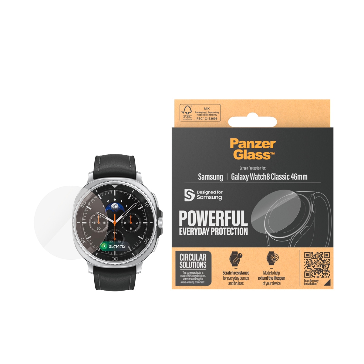 Image of CARE by PanzerGlass Displayschutzglas "Screen Protector für Samsung Galaxy Watch7 Classic 46 mm" für Samsung Galaxy Watch7 Displayschutzfolie, Schutzfolie, Bildschirmschutz, kratz- & stossfest