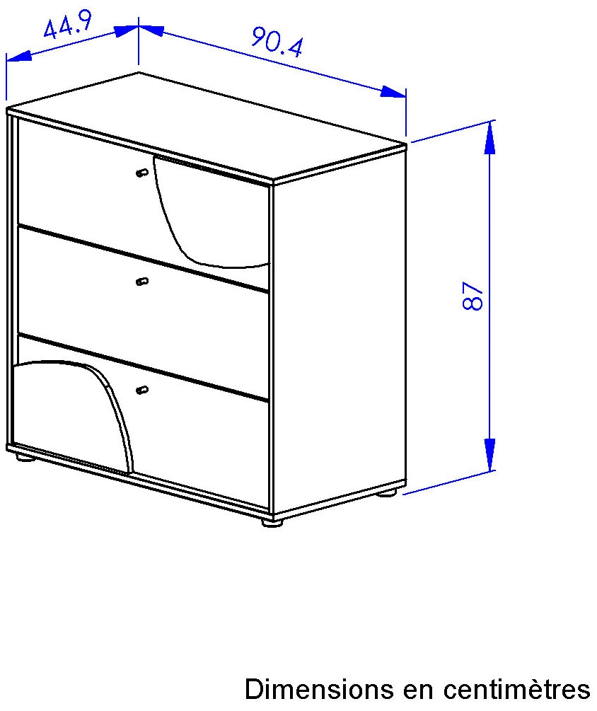 Gami Commode »KOMMODE BASILE 3 SCHUBLADEN« 3 grosse Schubladen
