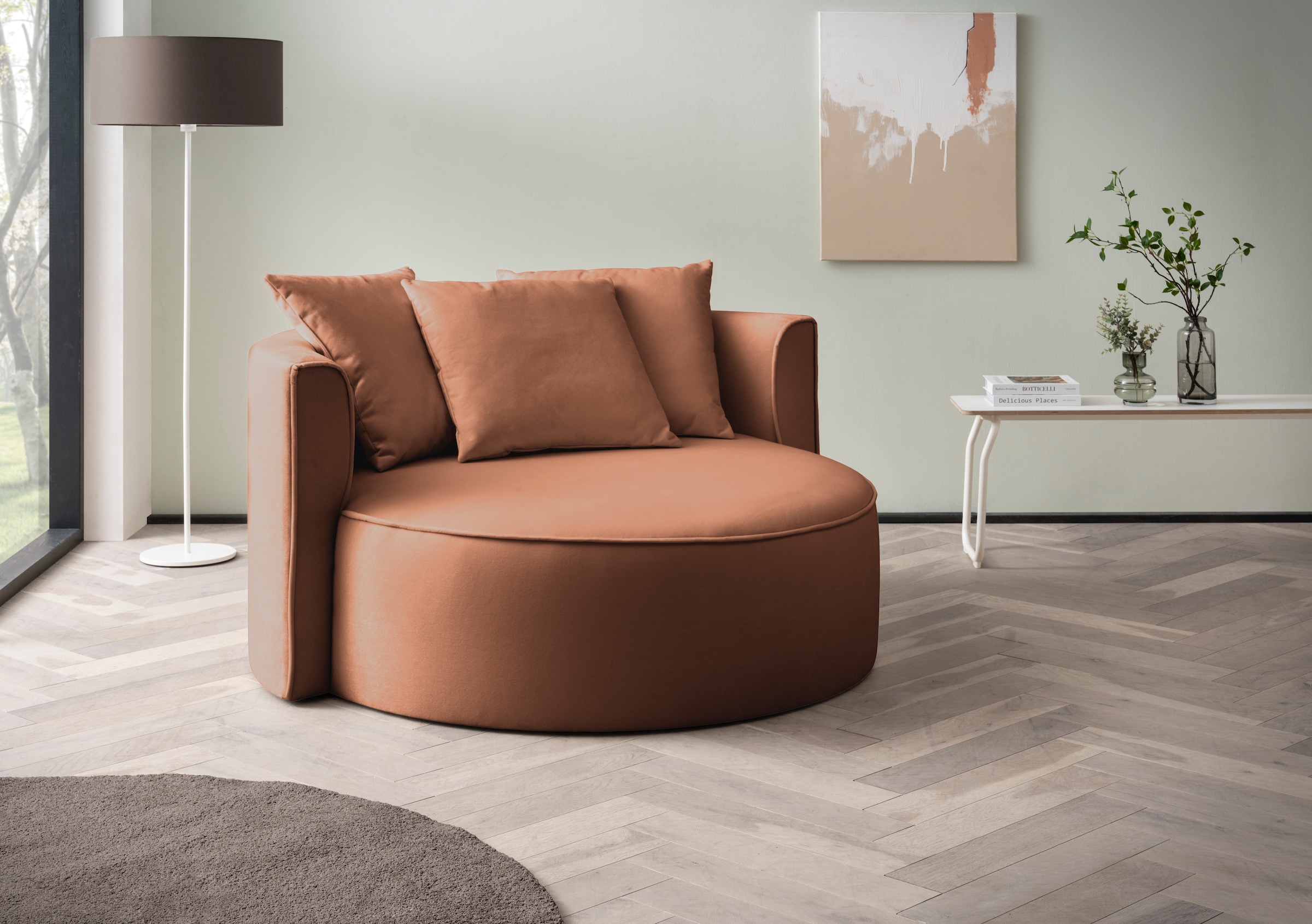 LeGer Home by Lena Gercke XXL-Sessel »Isalie, Lesesessel, Loveseat, inklusive Zierkissen«, extra grosse Sitzfläche, optional mit Hocker, moderne Farben