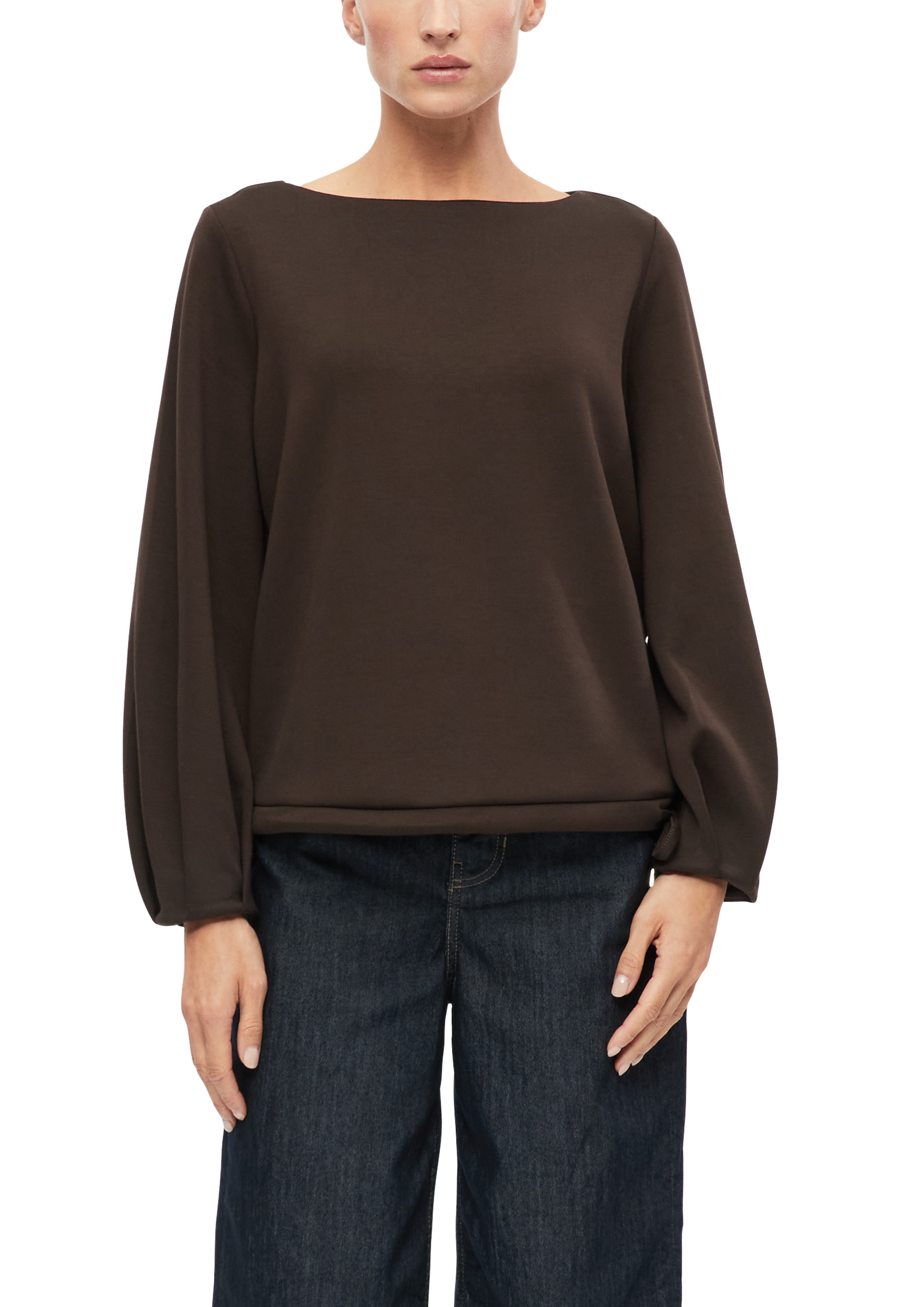 Image of s.Oliver BLACK LABEL Sweater, mit Bindeband am Saum und mit Viskose
