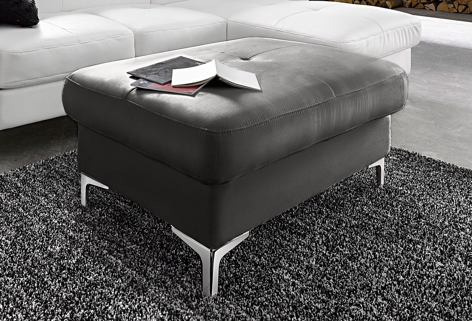 COTTA Polstergarnitur »Sammy L-Form«, (Set), Set bestehend aus: Ecksofa mit Kopfteilverstellung & Hocker