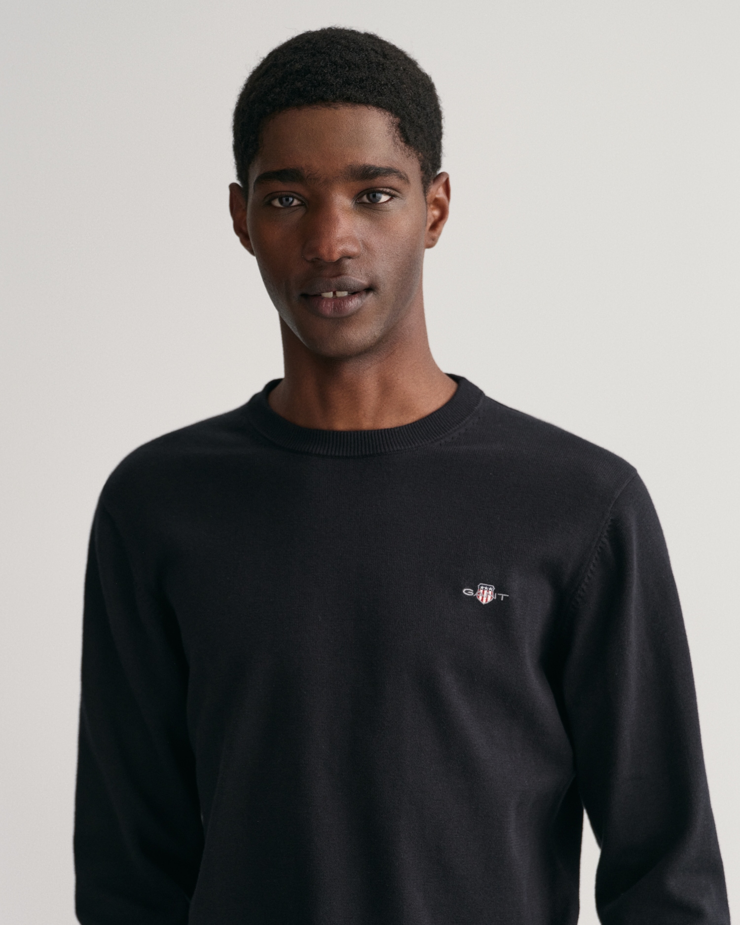 Gant Rundhalspullover »CLASSIC COTTON C-NECK«, Premium Strickpullver aus weicher 100% Baumwolle, Übergangspullover
