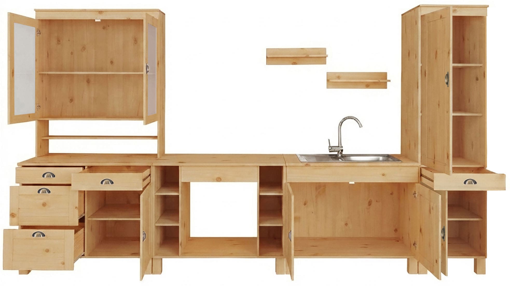 Home affaire Kitchenette »Oslo« largeur 350 cm, en 2 profondeurs, sans appareils électriques