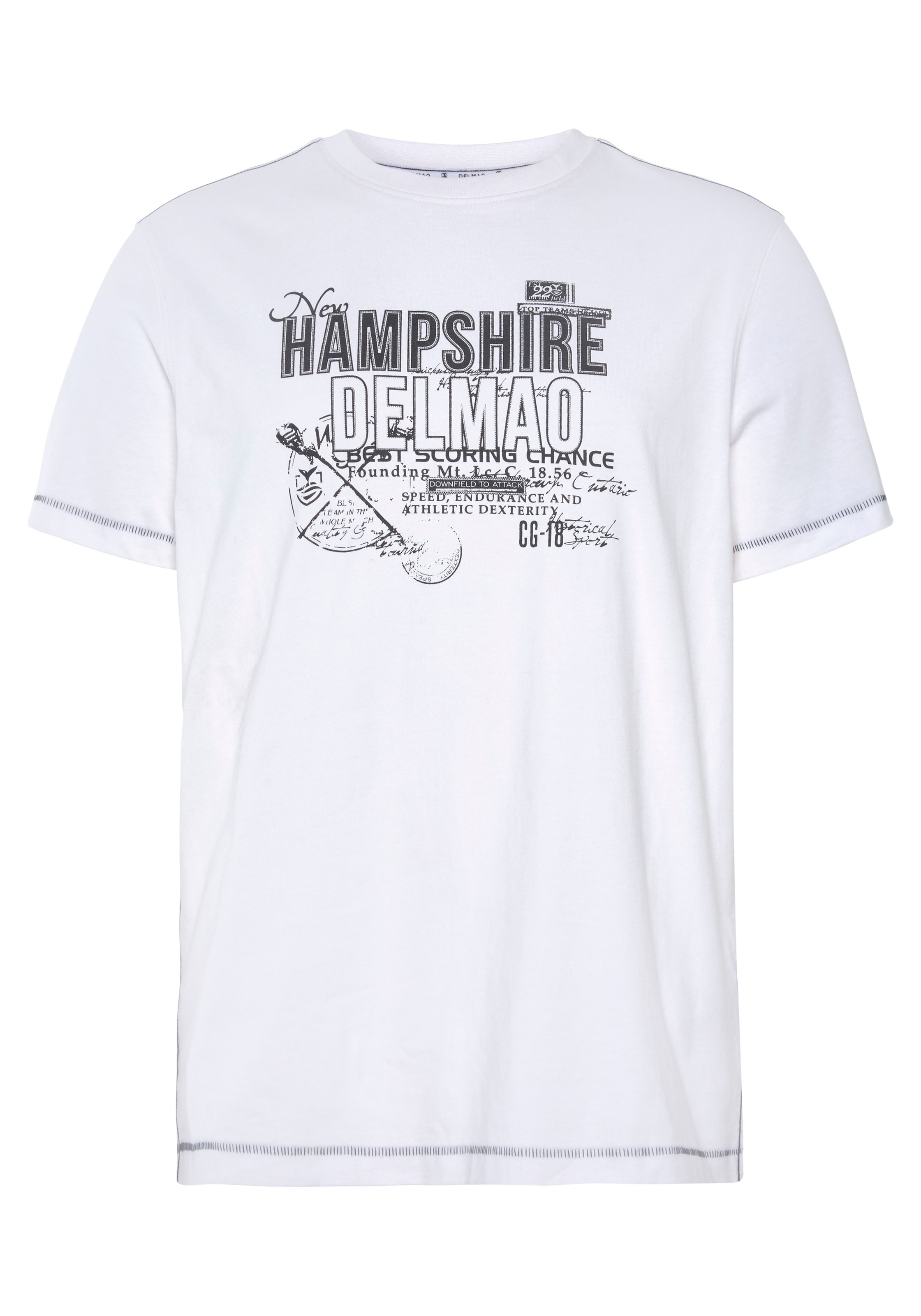 DELMAO T-Shirt, Kurzarm, lässige Passform, mit stylischem Print, Rundhals