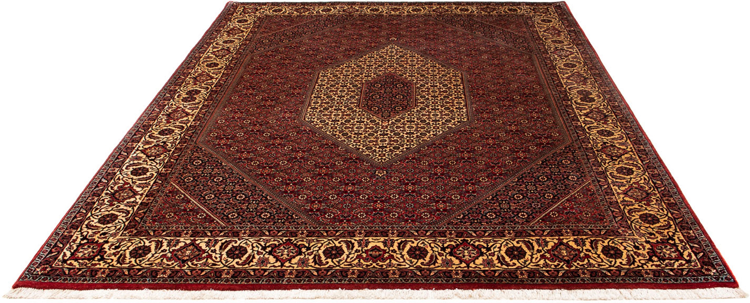 Image of morgenland Orientteppich »Perser - Bidjar - 255 x 205 cm - dunkelrot«, rechteckig, 15 mm Höhe, Wohnzimmer, Handgeknüpft, Einzelstück mit Zertifikat bei Ackermann Versand Schweiz