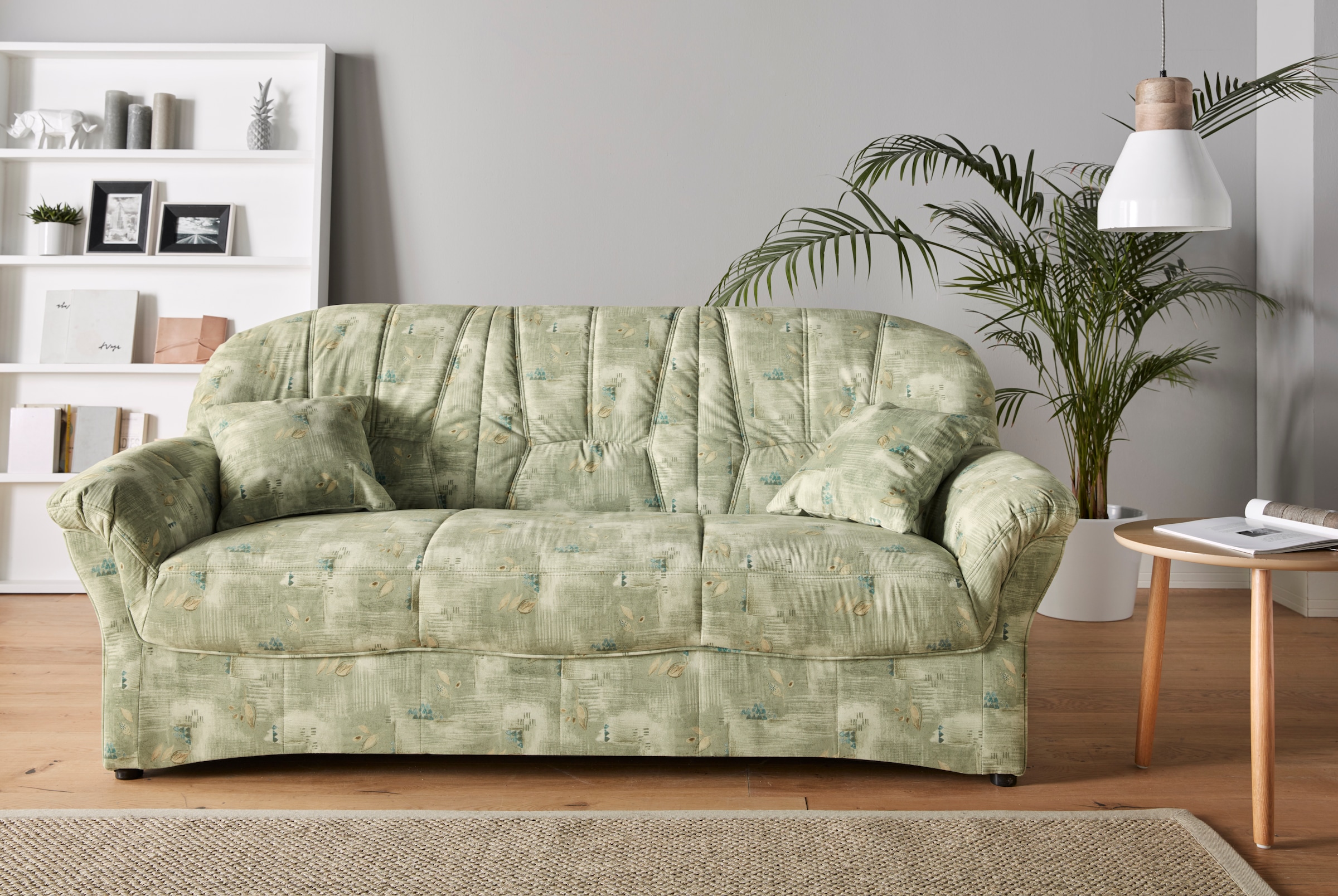 Image of DOMO collection 3-Sitzer "Bahia Couch, B/T: 200/92 cm, belastbar bis 140kg/ Sitz, mit Federkern" Microfaser, natur