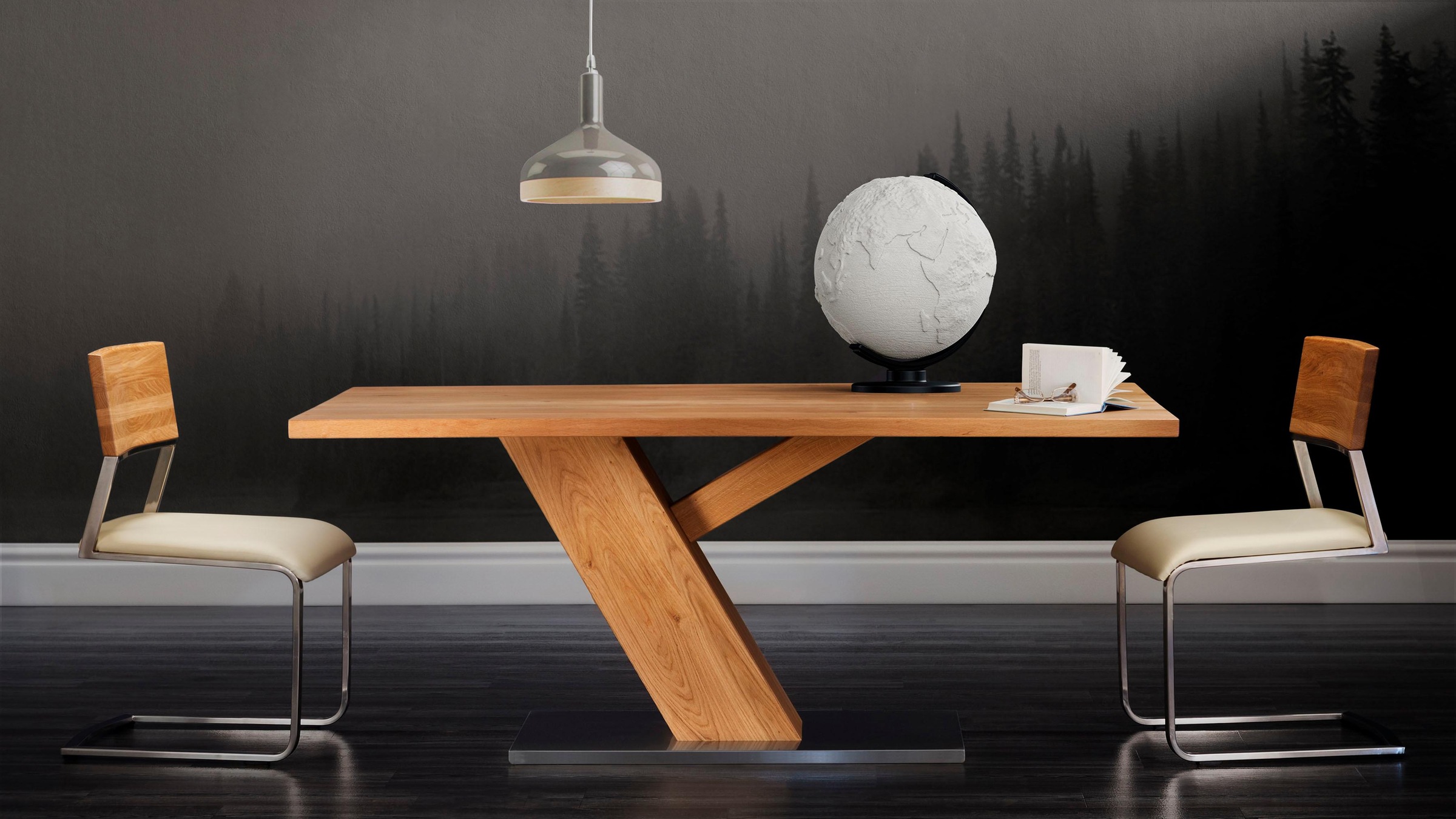 Image of Places of Style Esstisch »Ranger«, aus massiver Wildeiche und Edelstahl bei Ackermann Versand Schweiz