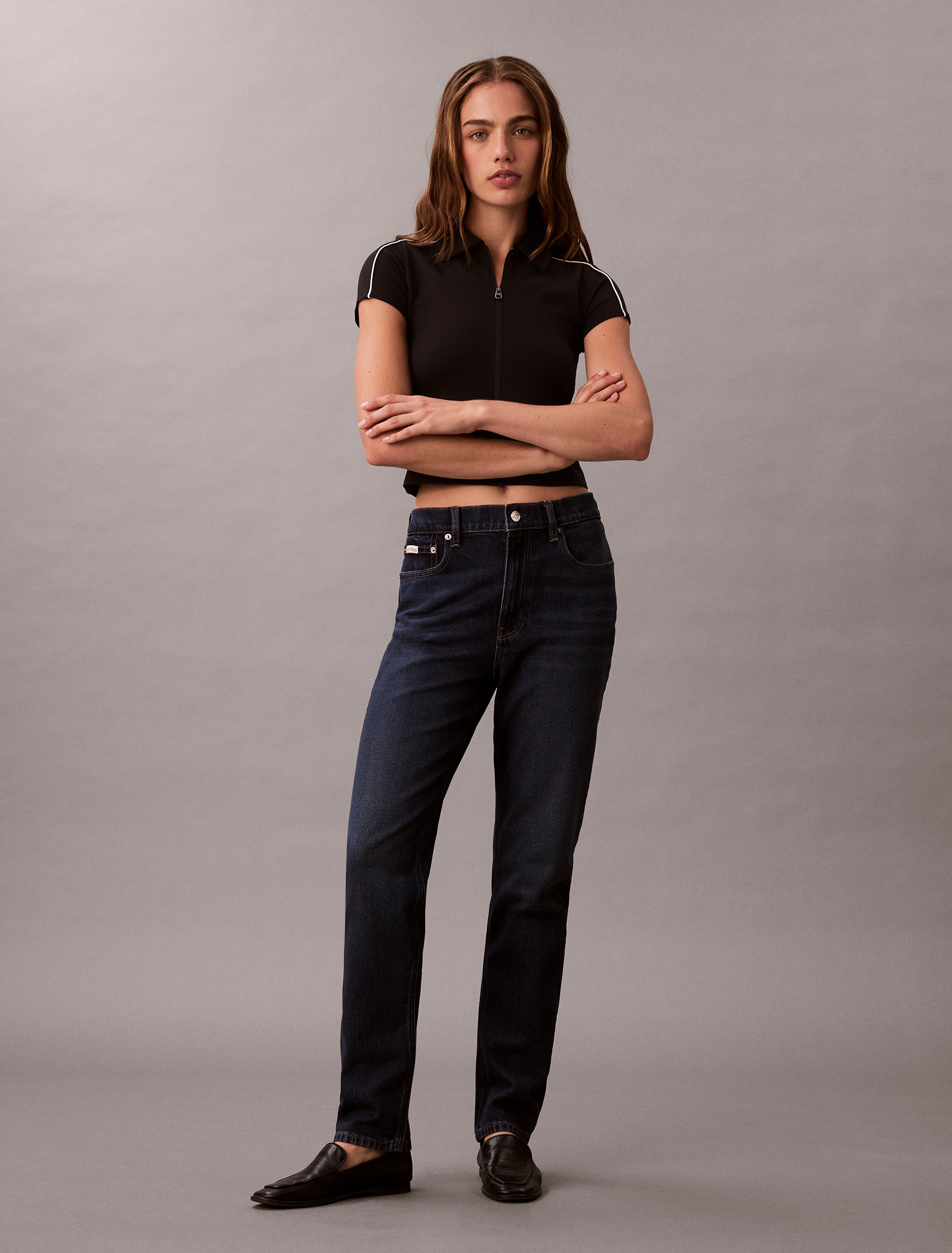 Image of Calvin Klein Jeans Mom-Jeans "NEW MOM JEAN" mit Markenlabel am Bund