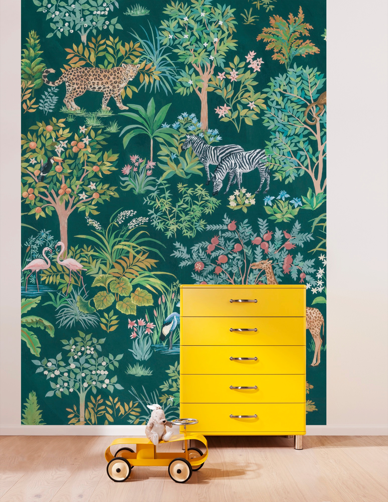 Komar Vliestapete »Digitaldruck Vlies -  Happy Jungle - Grösse 200 x 280 cm« bedruckt glatt Wohnzimmer, Schlafzimmer