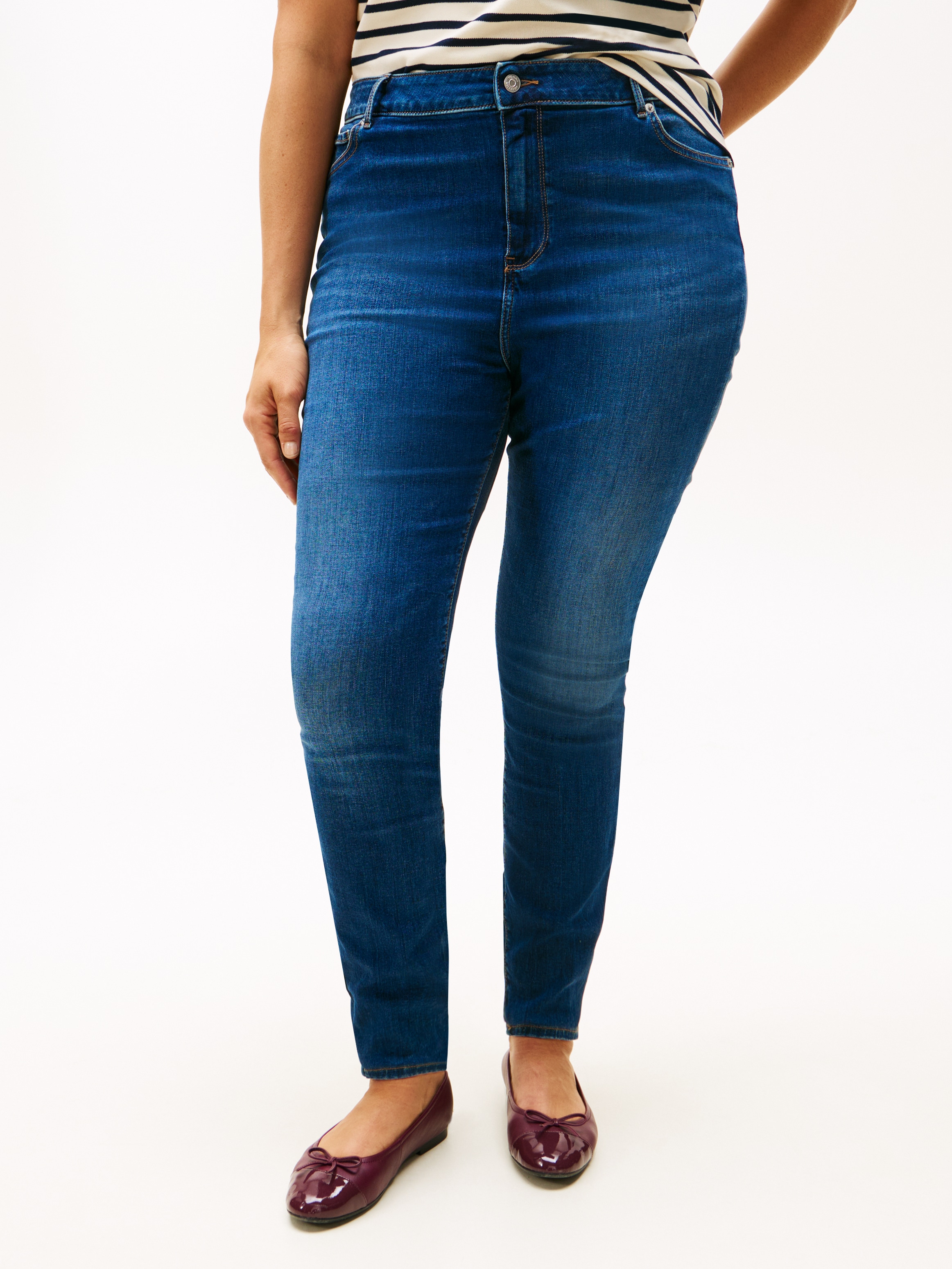 Tommy Hilfiger Curve Skinny-fit-Jeans »CRV DNM BLACK HARLEM U SKINNY HW«, in grossen Grössen