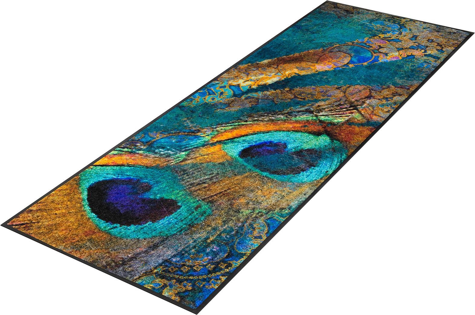 Image of wash+dry by Kleen-Tex Läufer »Exotic Pavo«, rechteckig, 7 mm Höhe, Schmutzfangläufer, rutschhemmend, In- und Outdoor geeignet, waschbar, ideal in Diele & Flur bei Ackermann Versand Schweiz