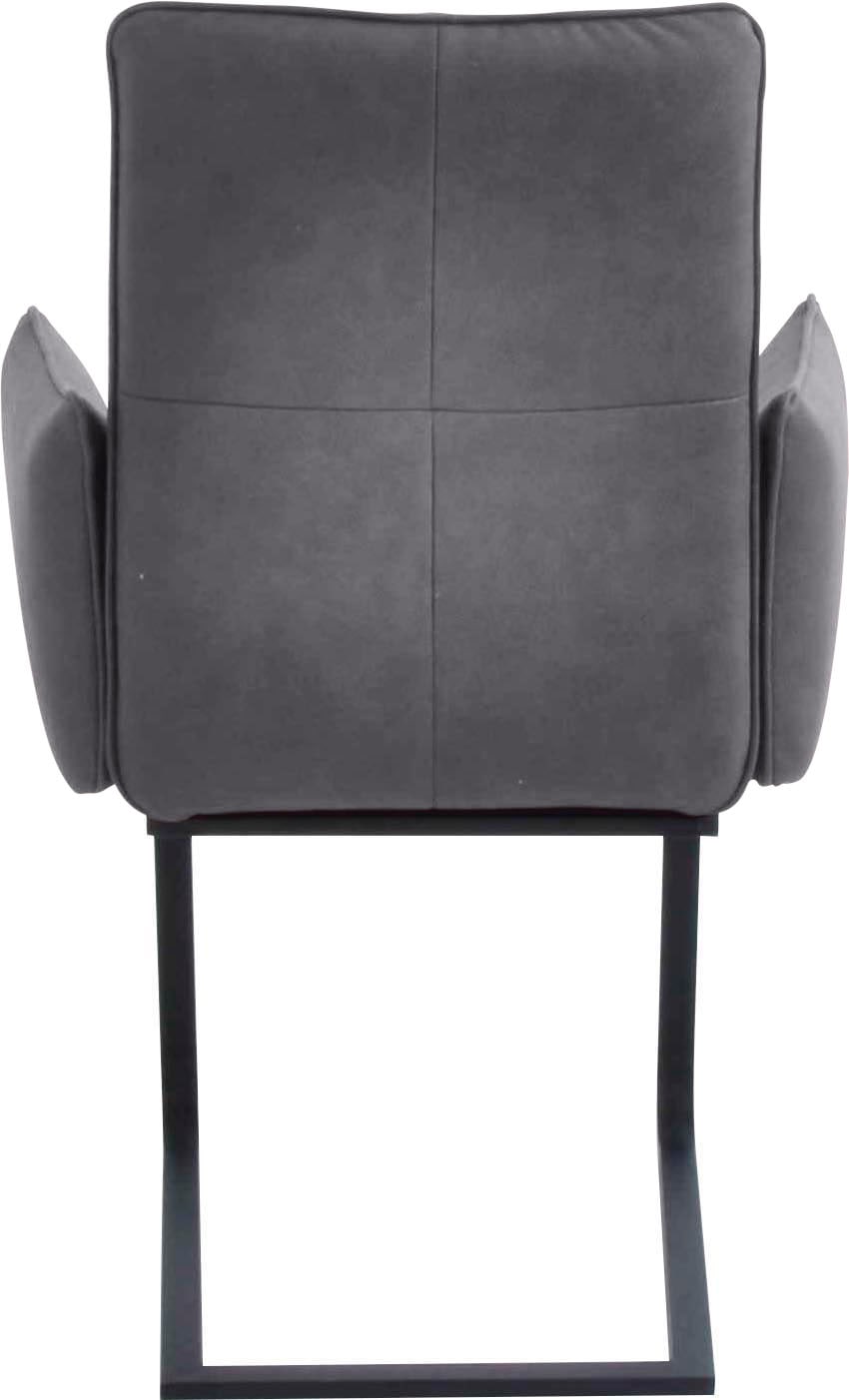 K+W Komfort & Wohnen Chaise cantilever () Chaise cantilever, structure métal noir, matelassage siège et dossier