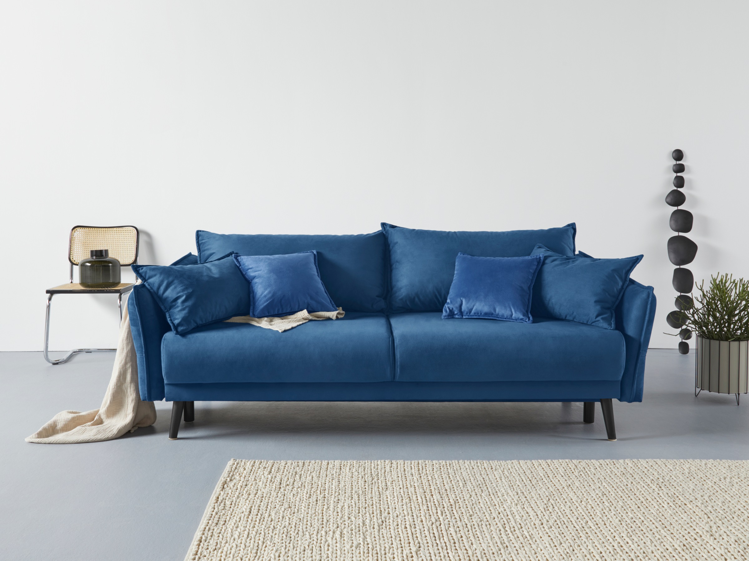 INOSIGN Schlafsofa »Asra«, incl. Bettfunktion und Bettkasten, Seitentasche im Armteil, Federkern