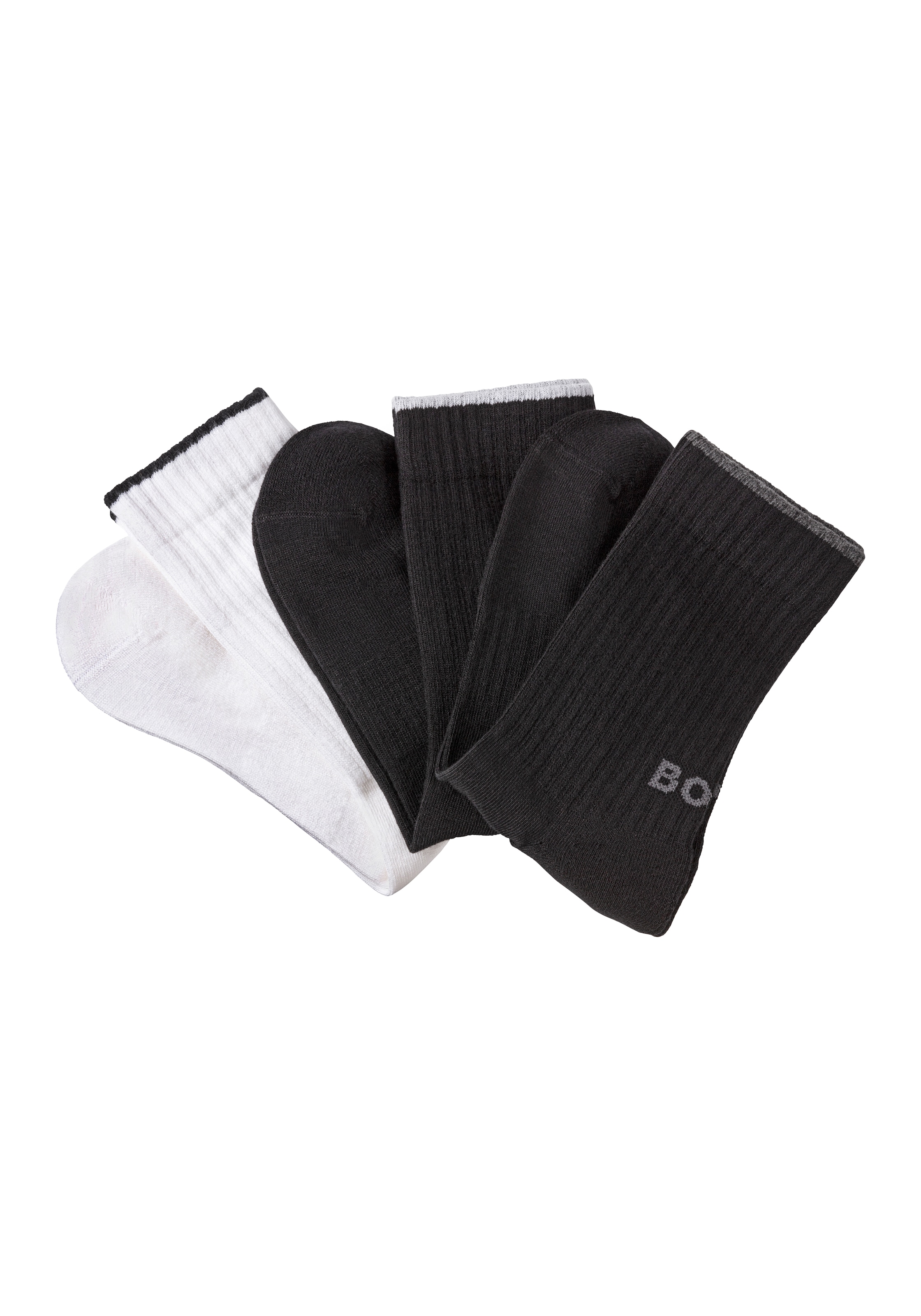 Image of BOSS Businesssocken "3PQS Rib Logo Bam" Packung, 3 Stk. tlg. mit Kontraststreifen