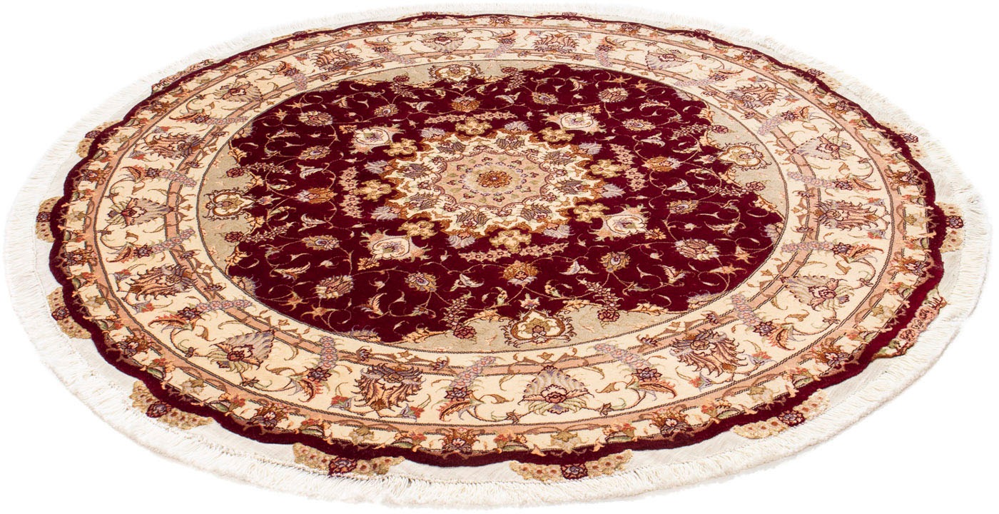 Image of morgenland Orientteppich »Perser - Täbriz - Royal rund - 155 x 155 cm - dunkelrot«, rund, 7 mm Höhe, Wohnzimmer, Handgeknüpft, Einzelstück mit Zertifikat bei Ackermann Versand Schweiz