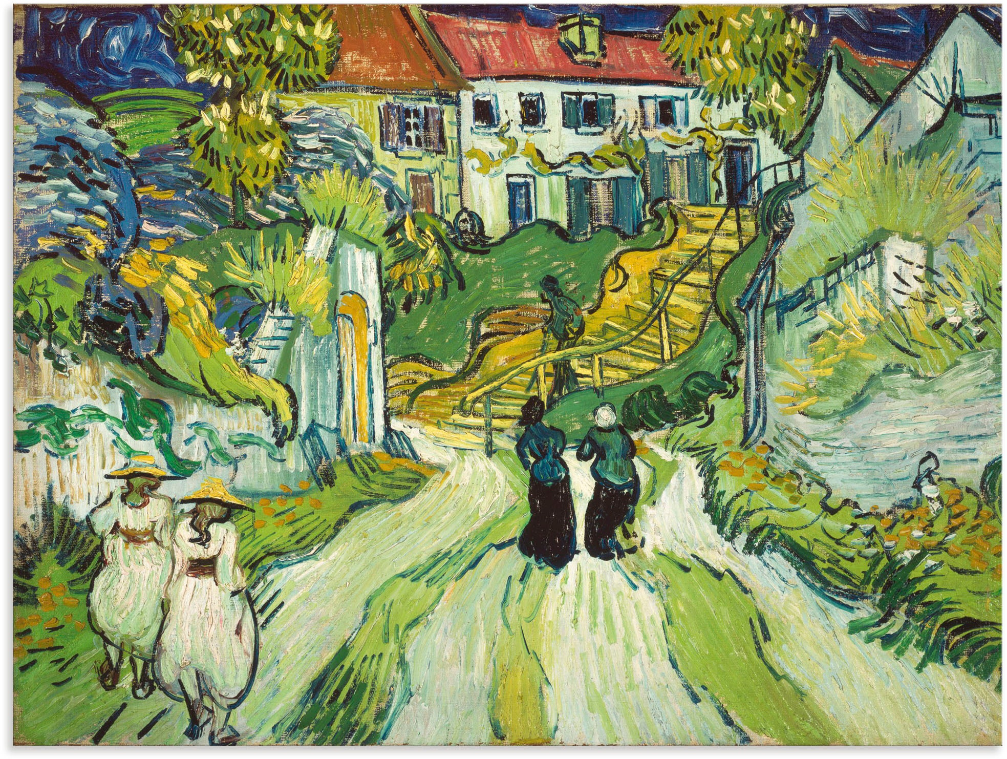 Image of Artland Wandbild »Treppe in Auvers. 1890«, Wiesen & Baumbilder, (1 St.), in vielen Grössen & Produktarten - Alubild / Outdoorbild für den Aussenbereich, Leinwandbild, Poster, Wandaufkleber / Wandtattoo auch für Badezimmer geeignet bei Ackermann Versand Sc