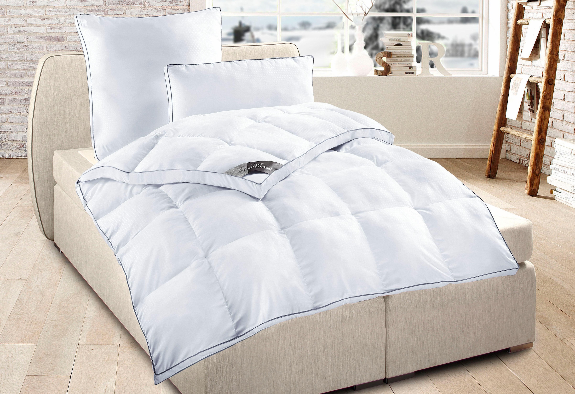 Hanse by RIBECO Kunstfaserbettdecke + Kopfkissen »Max« Unschlagbares Preisleistungsverhältnis!