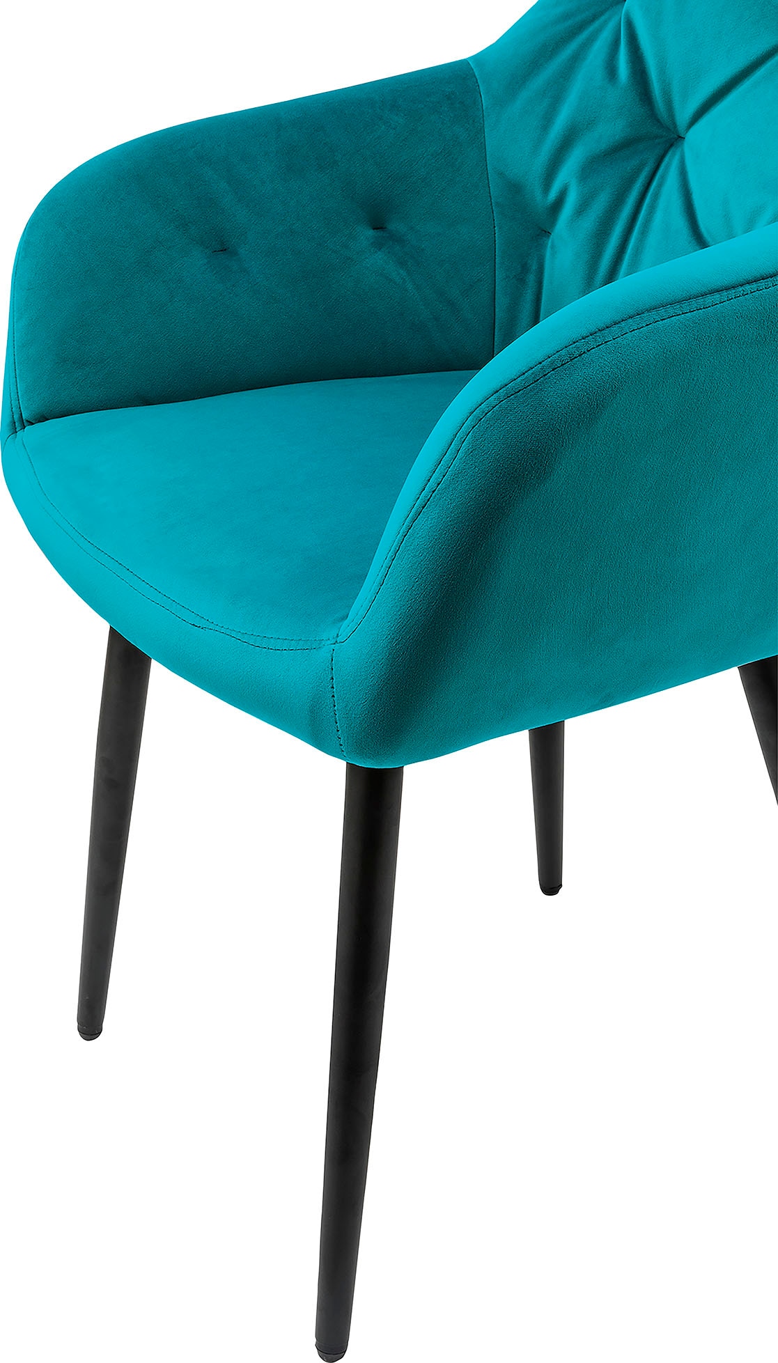 SalesFever Esszimmerstuhl »Coventry Komfortabler Polstertuhl im eleganten Stil«, Samtvelours, Stilvoll mit eleganter Knopfheftung