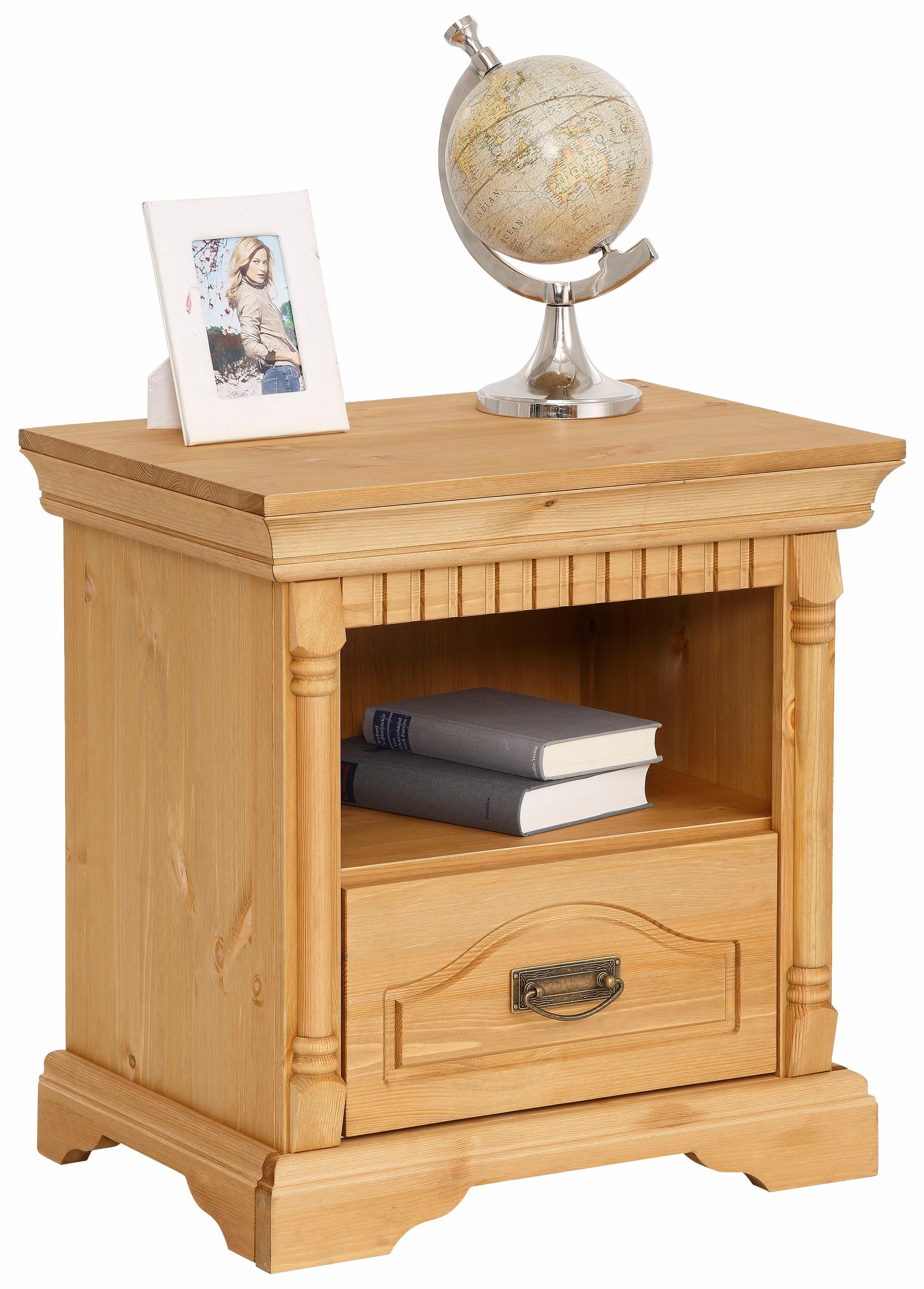 Image of GOODproduct Nachtkonsole "Graz" aus massiver Kiefer, mit aufwendigen Details, Breite: 55 cm