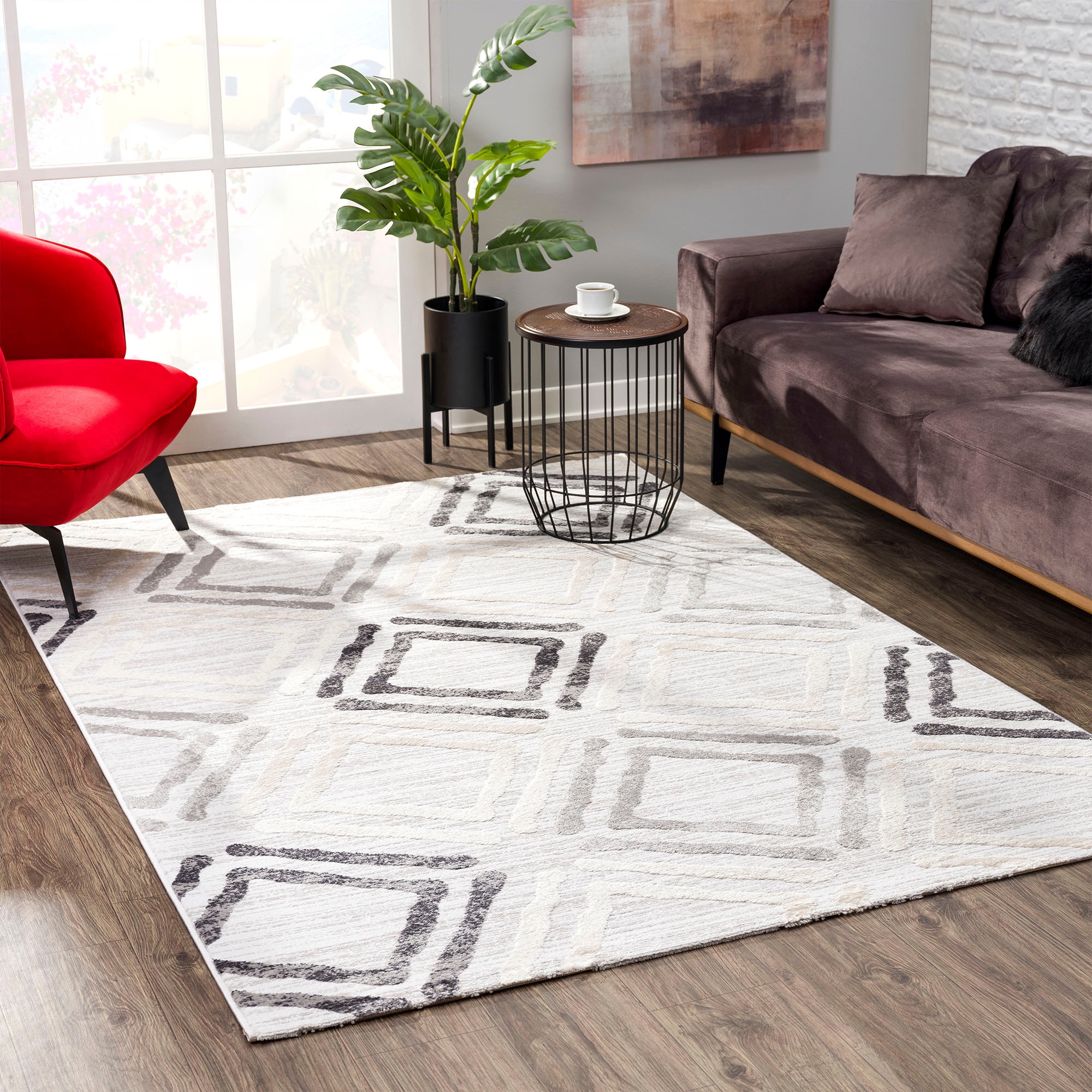 Sanat Teppich »Evra 7005«, rechteckig, 22 mm Höhe, Wohnzimmer, Kurzflor, modern, Läufer