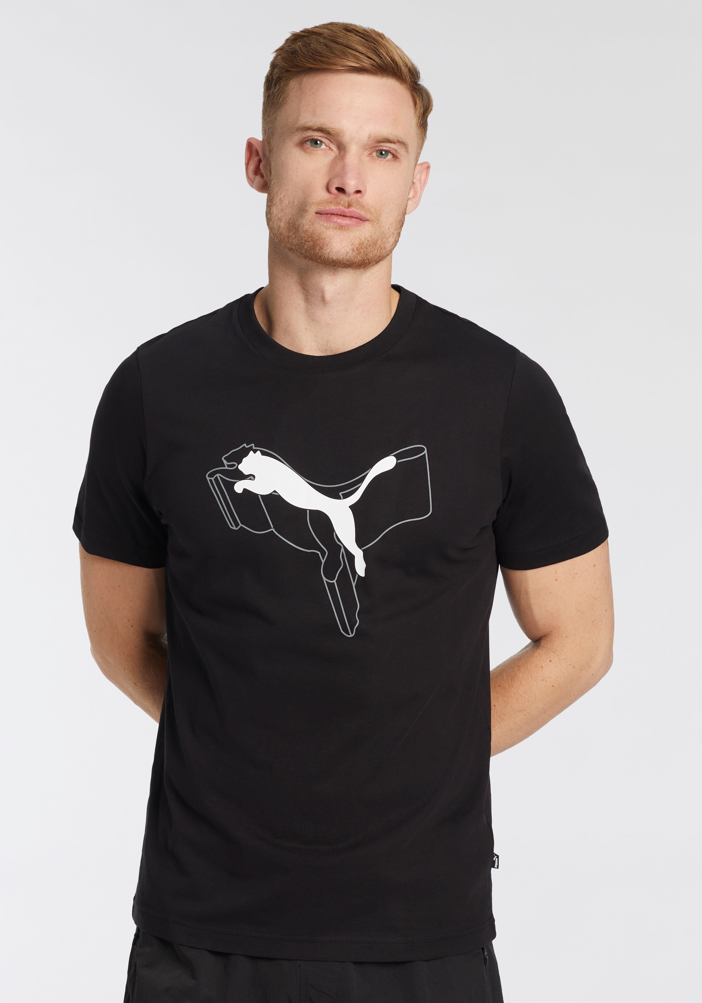 PUMA T-Shirt »ESS+ LOGO LAB CAT TEE«