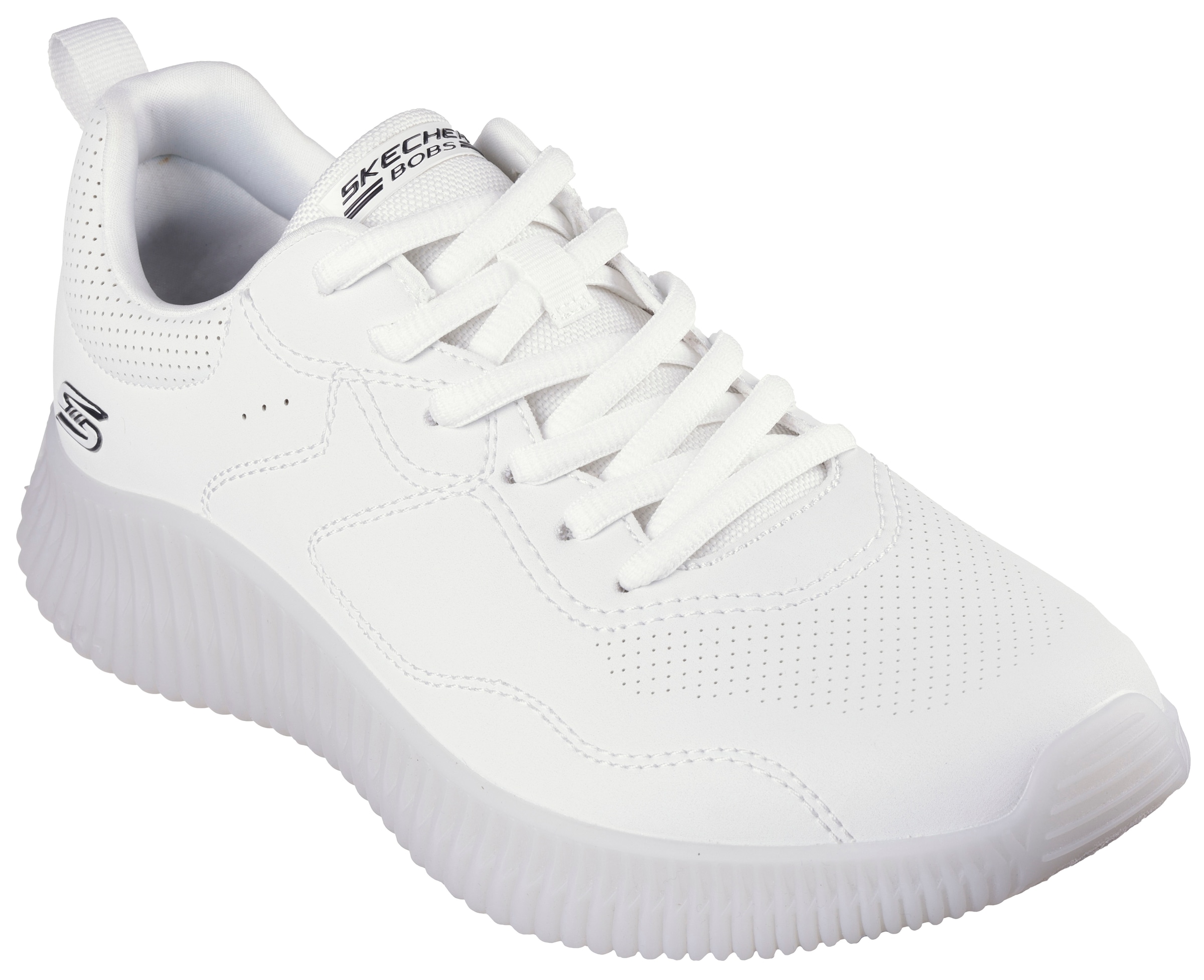 Skechers Sneaker »BOBS GEO-HOW DEBONAIR«, Freizeitschuh, Halbschuh, Schnürschuh im monochrome Look