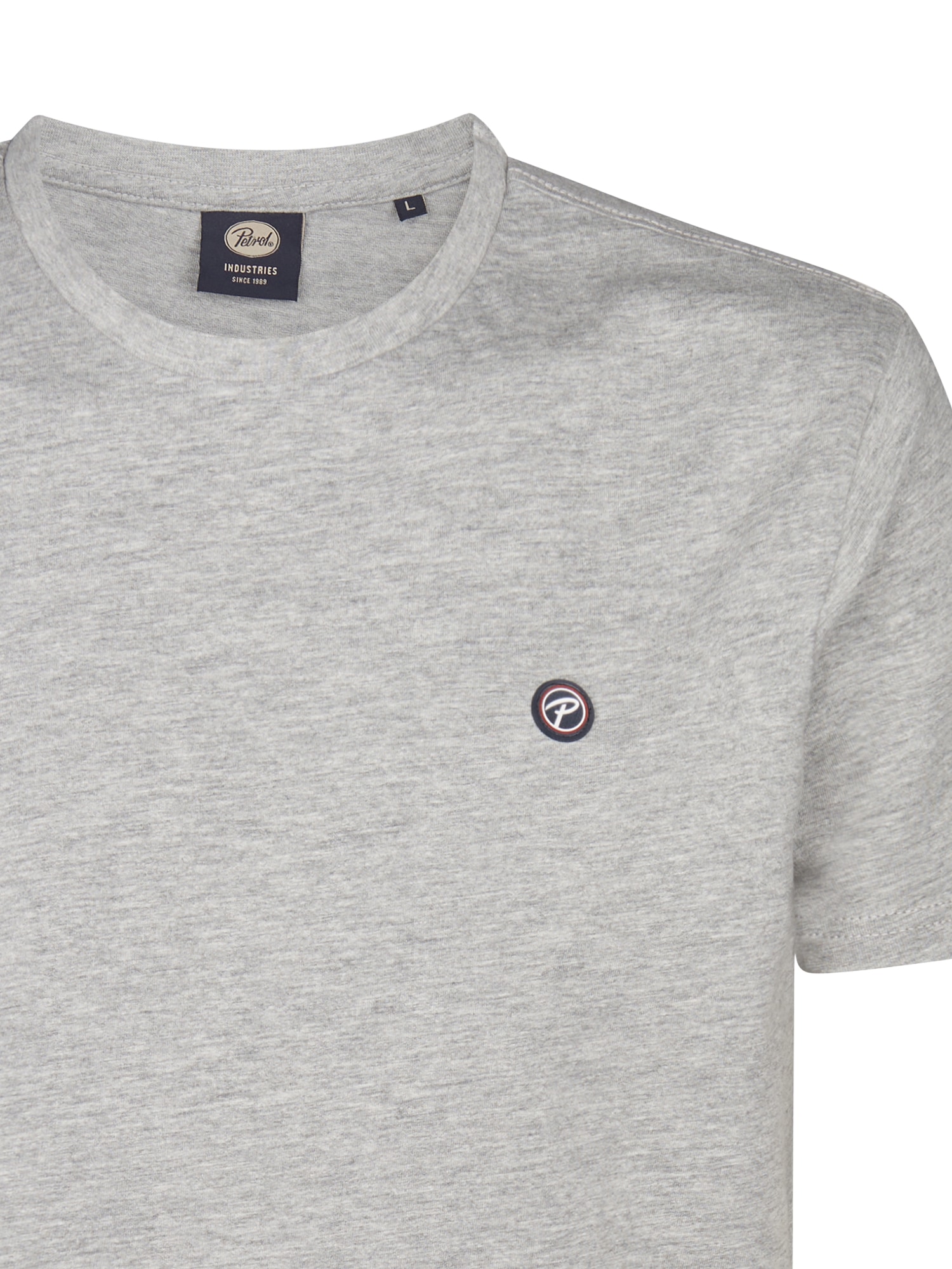 Petrol Industries Shirt à col rond mit Logo Stickerei