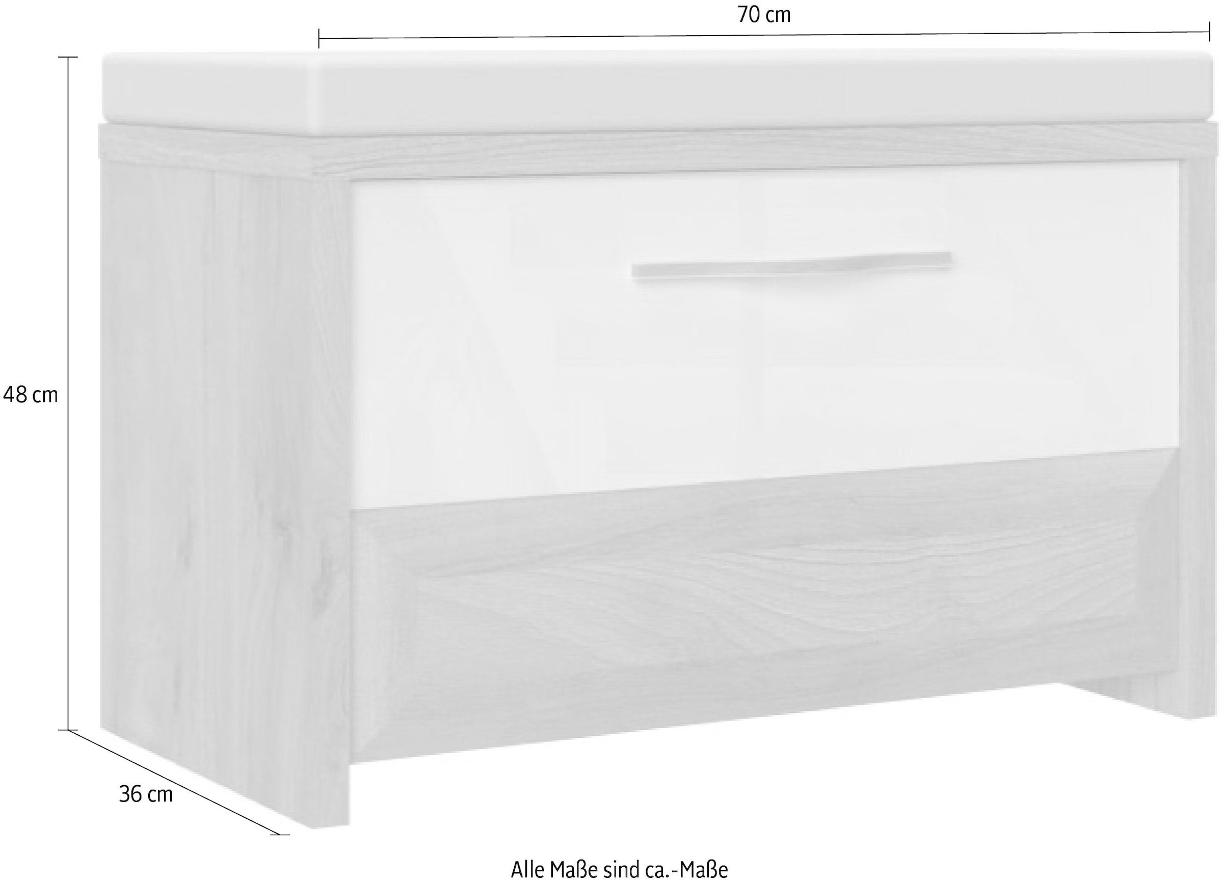 GOODproduct Schuhbank »Gala« hochwertig UV lackiert, mit Sitzkissen, Breite 70cm