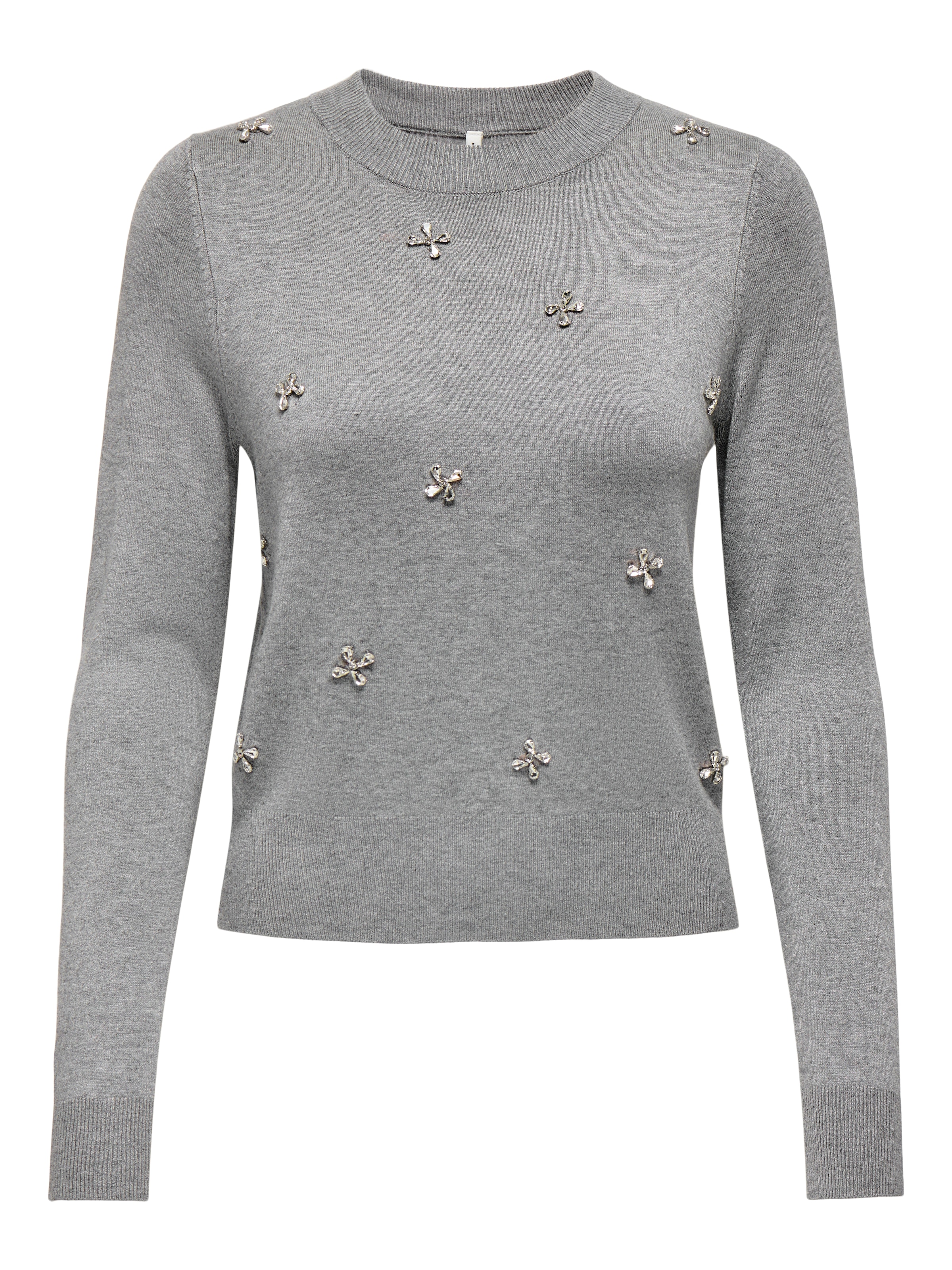 ONLY Rundhalspullover »ONLVENICE LIFE LS BLING O-NECK CC KNT« mit Strass-Steinen