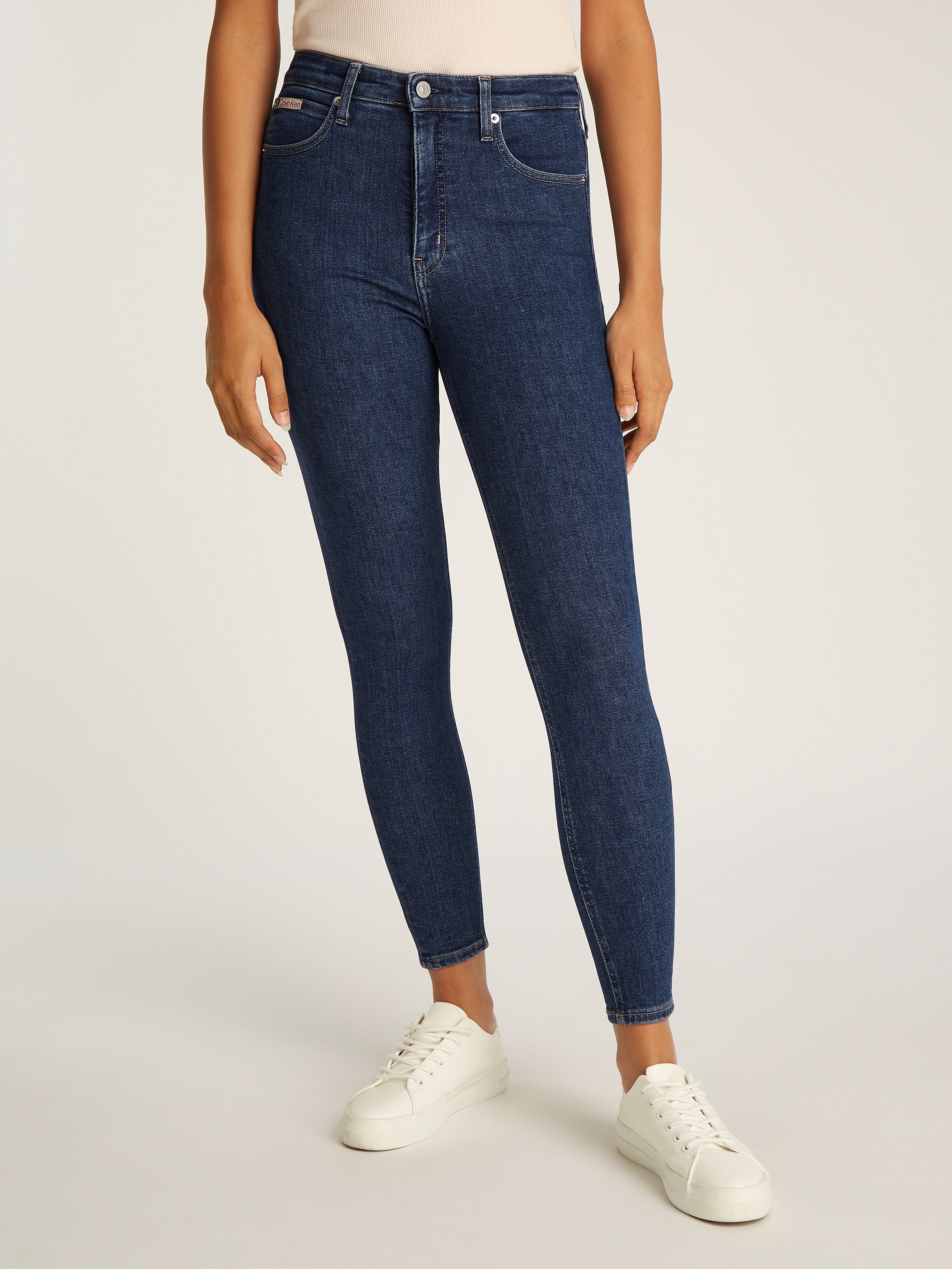 Calvin Klein Jeans Skinny-fit-Jeans »HIGH RISE SUPER SKINNY ANKLE«, in blauer Waschung