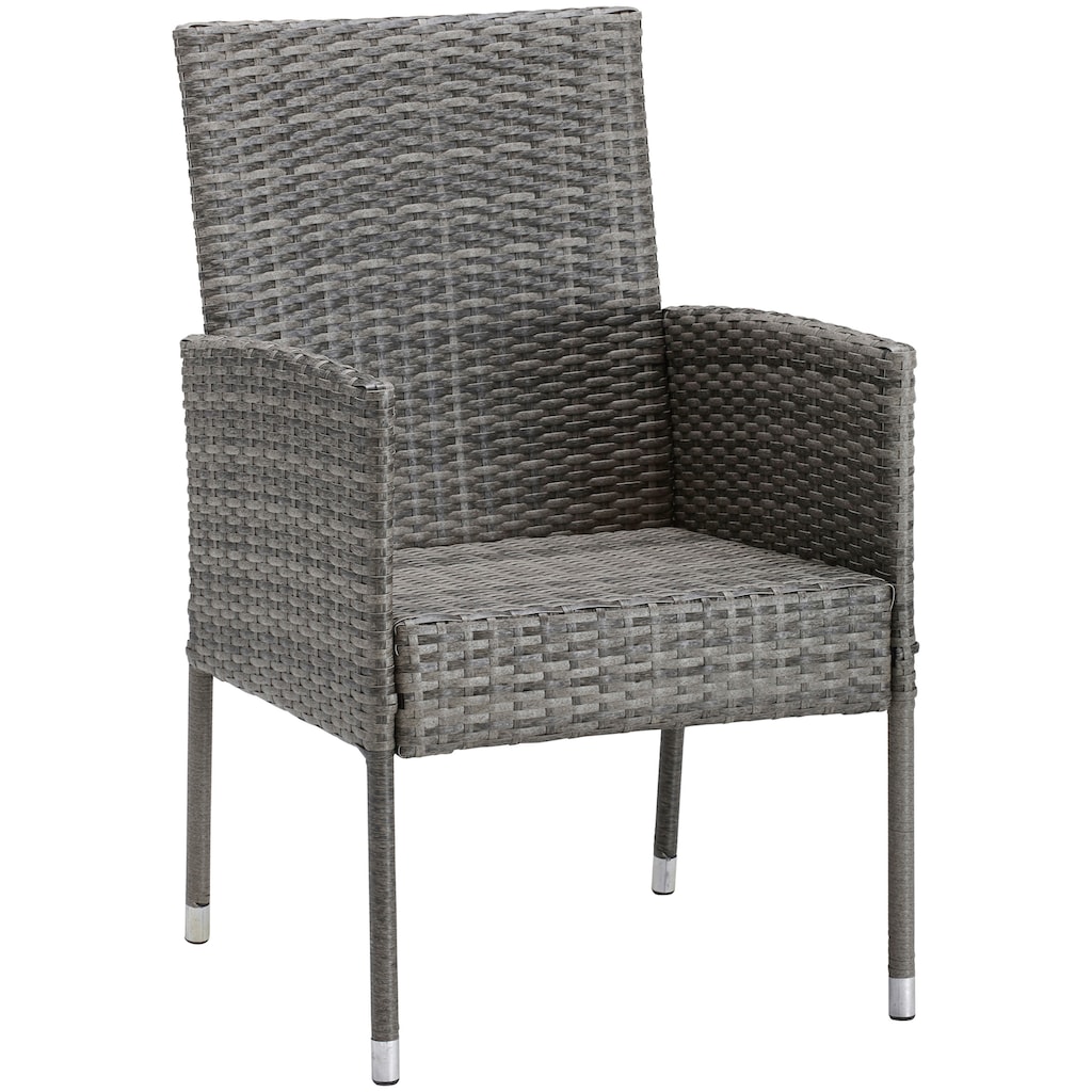 MERXX Garten-Essgruppe »Costa Rica«, (13 tlg., 6x Sessel, 1x Tisch 140x80 cm, inkl. Sitzkissen), Polyrattan, Tischplatte aus Sicherheitsglas, Unser Dauertiefpreis