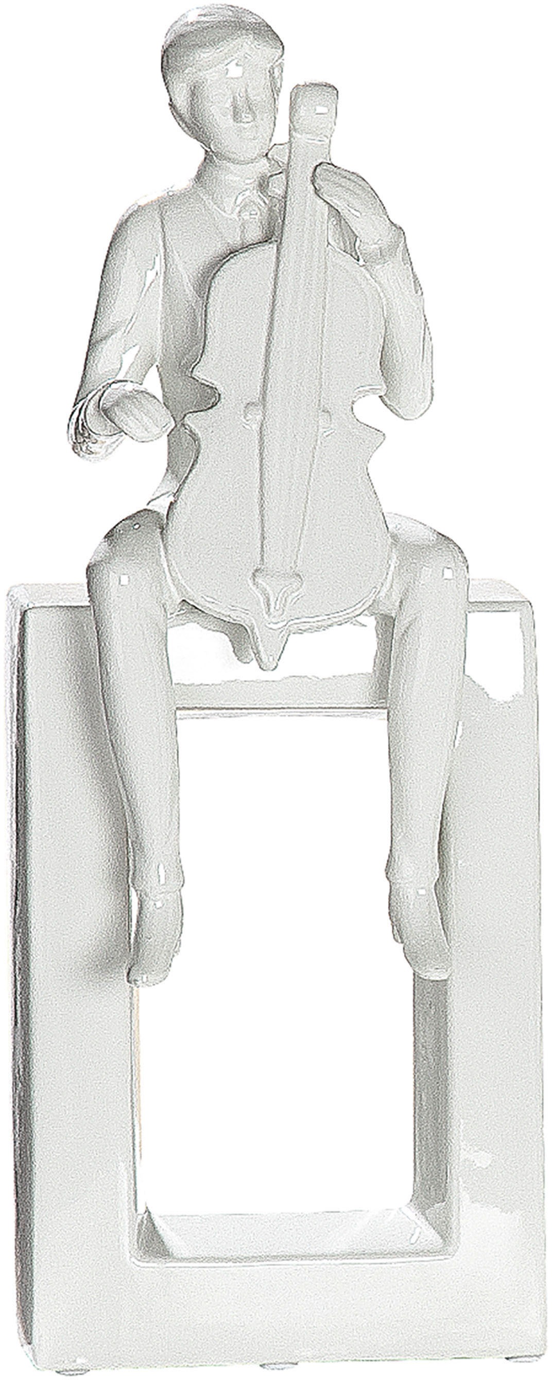 Image of GILDE Dekofigur »Der Cellospieler, weiss«, (1 St.), Dekoobjekt, Höhe 44 cm, aus Keramik, Wohnzimmer bei Ackermann Versand Schweiz