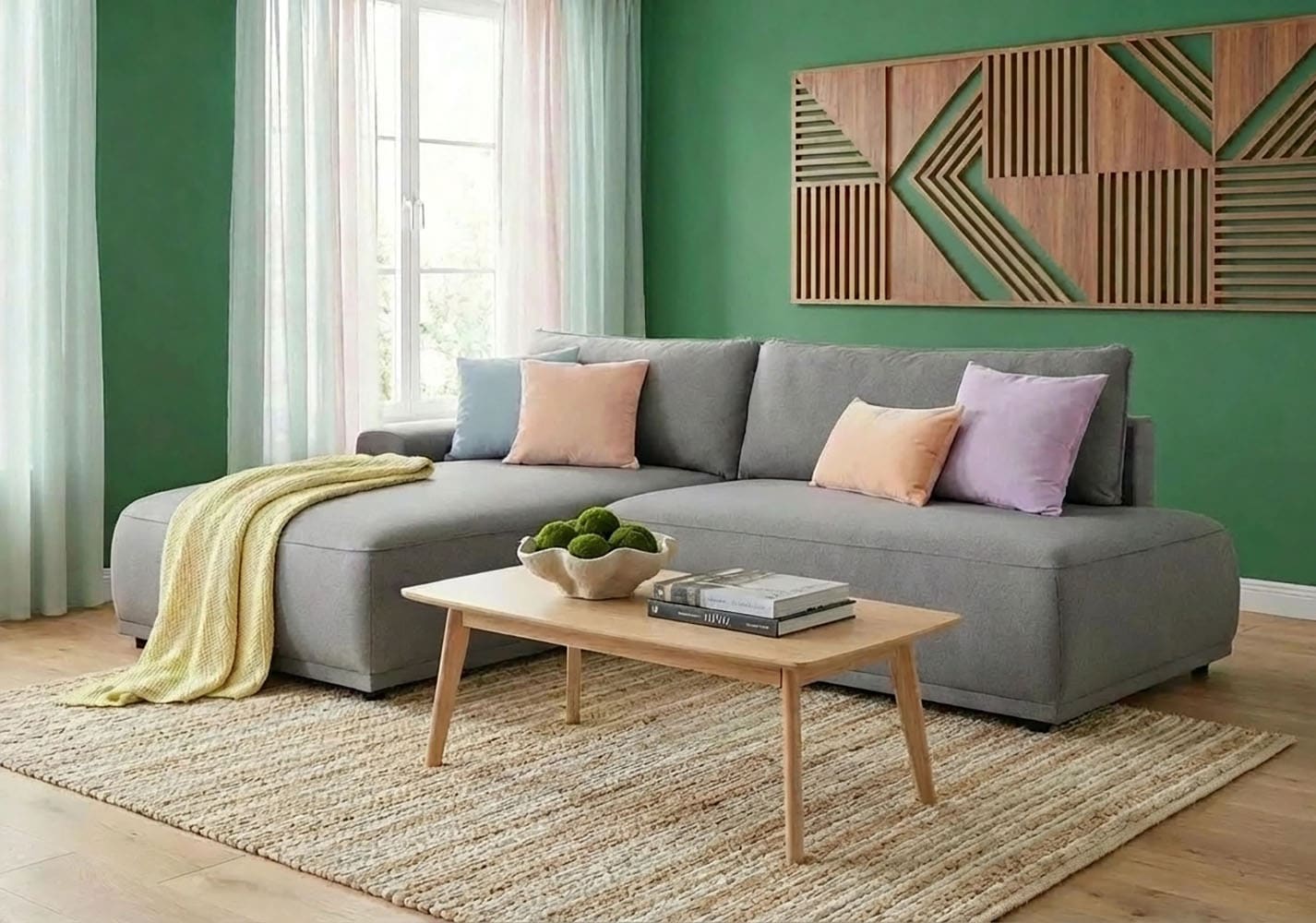 Image of TRENDMANUFAKTUR Ecksofa "Fordon II, Schlafsofa mit Bettkasten, Couch in L-Form, Breite 250 cm" in Struktur LUMOS, 3D-Effekt, anthrazit, Armlehne links