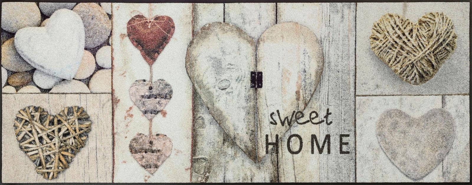 wash+dry by Kleen-Tex Läufer »Vintage Hearts«, rechteckig, Schmutzfangläufer,  Motiv Herzen, rutschhemmend, waschbar jetzt kaufen