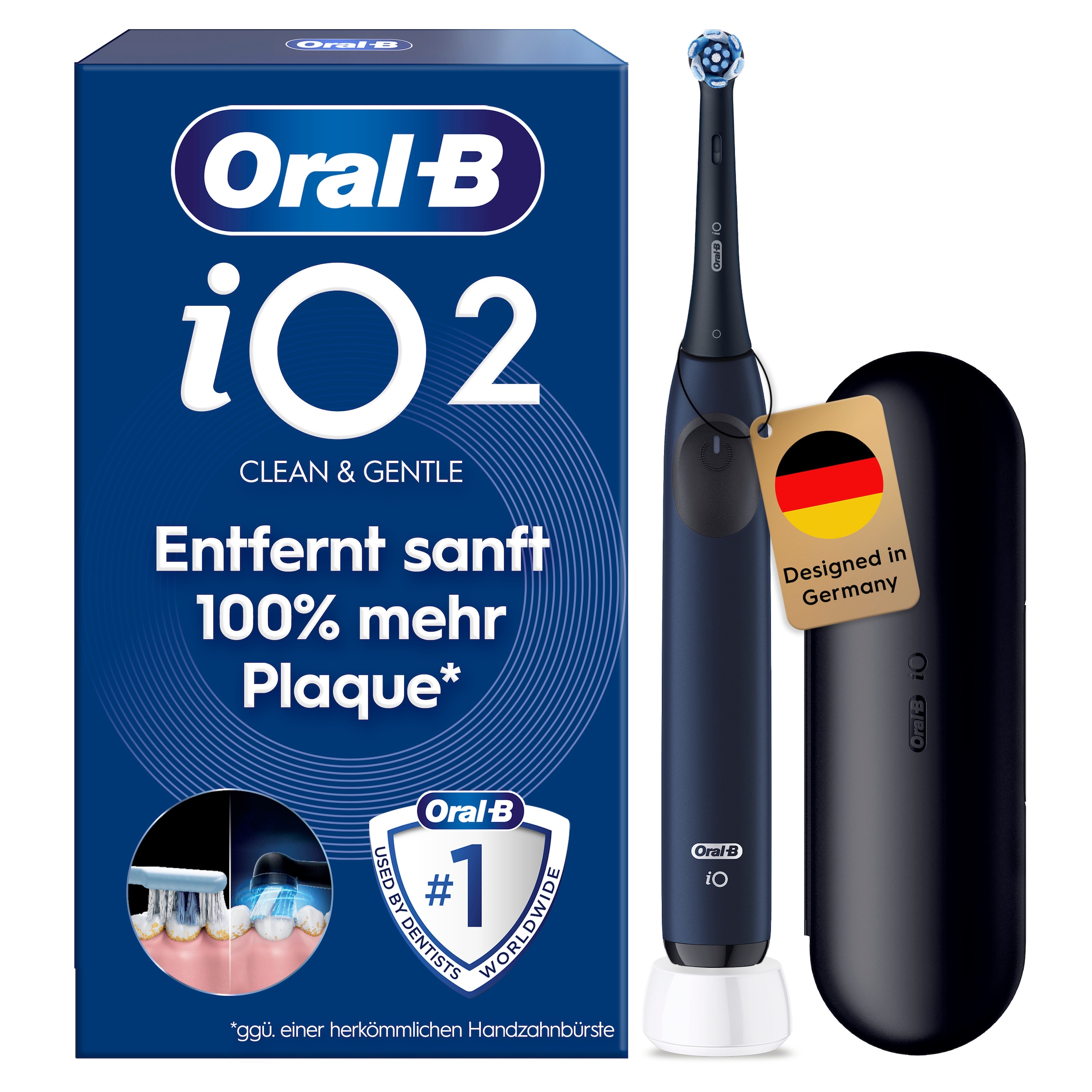 Image of Oral-B Elektrische Zahnbürste "iO Series 2" 1 Stk. Aufsteckbürsten für die ultimative Reinigung, Reise-Etui