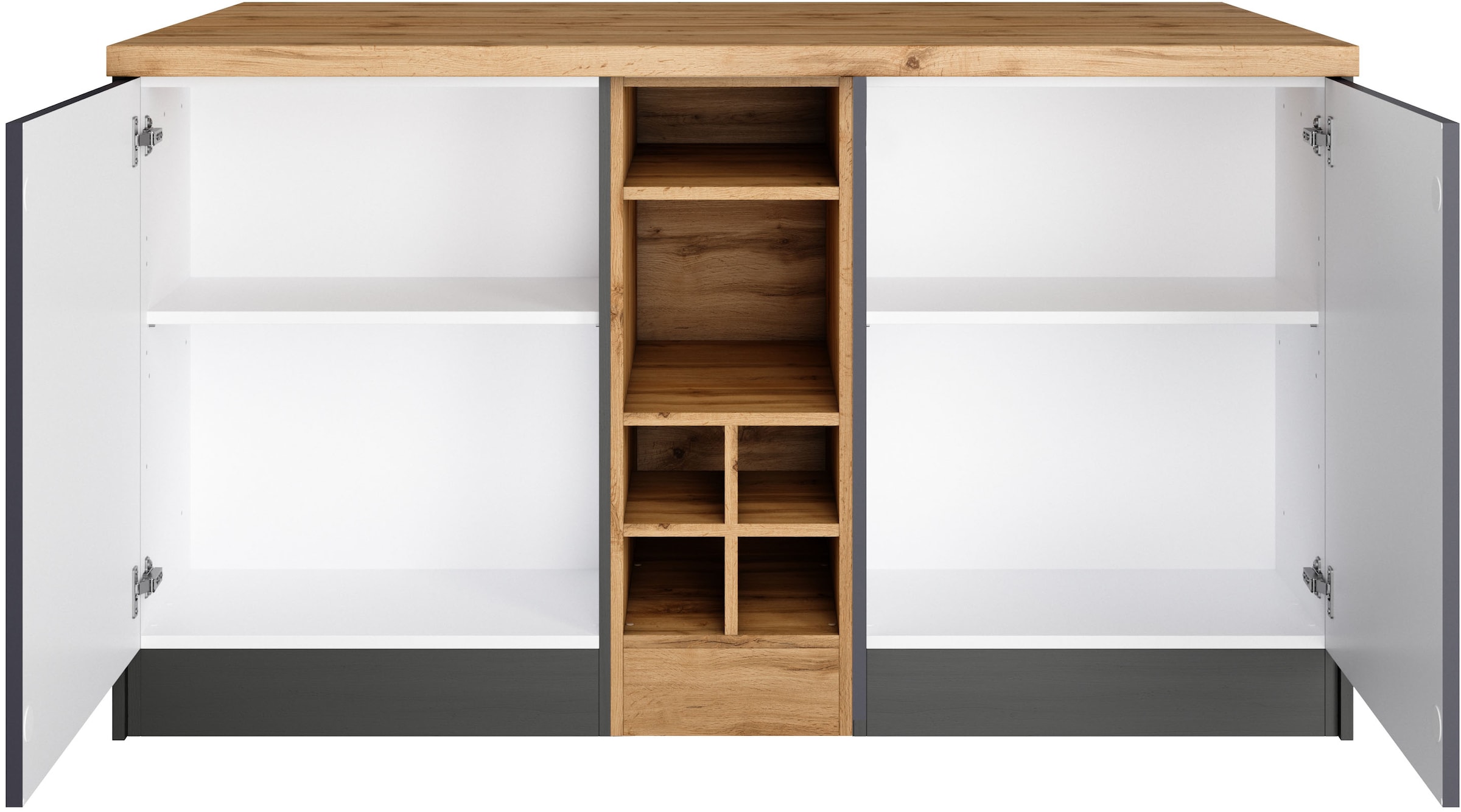 KOCHSTATION Ilot de cuisine »KS-Milan« dimensions 153/100 cm, beaucoup d’espace de rangement, lieu central : cuisine