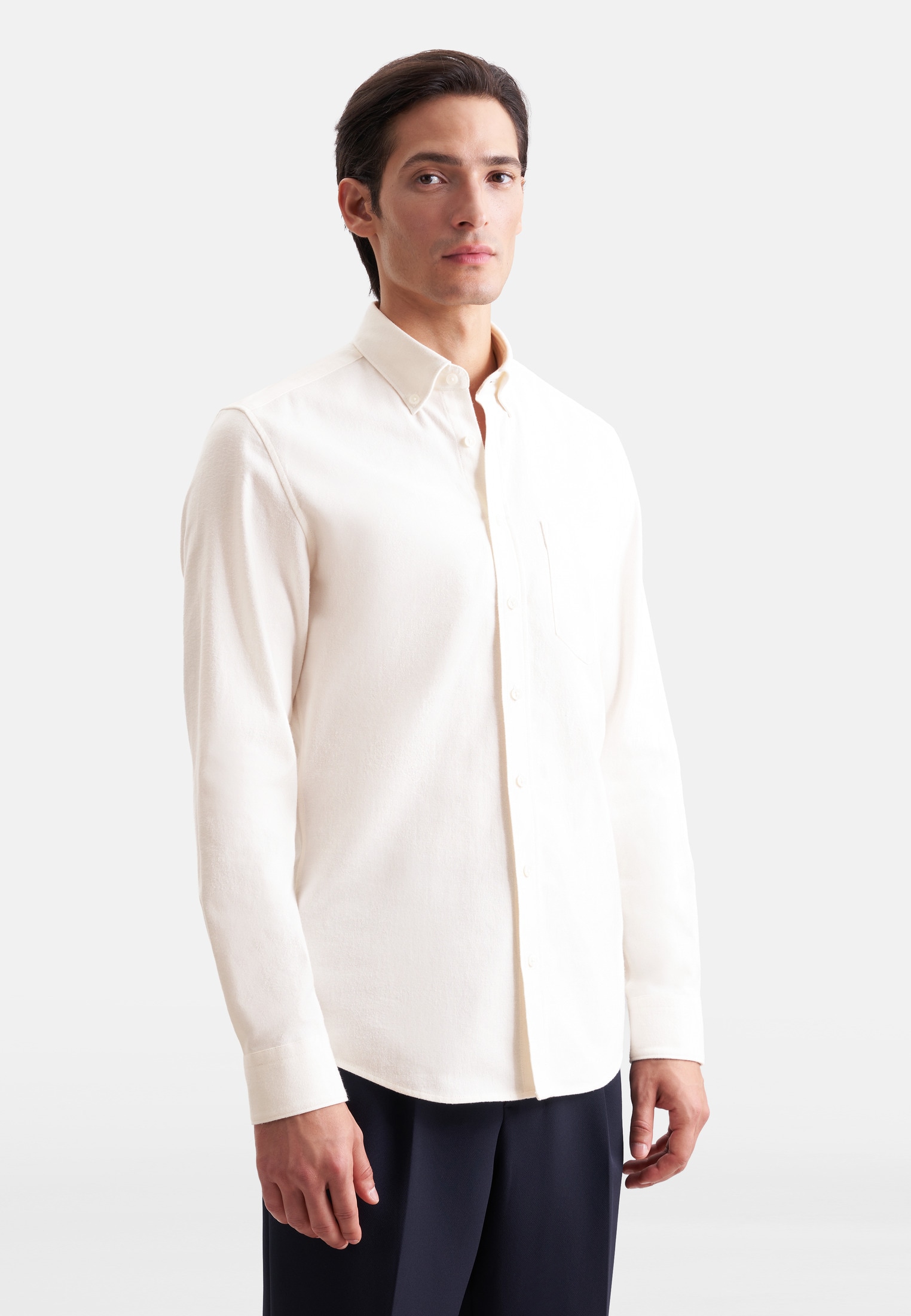 Image of seidensticker Flanellhemd Slim 1/1 Button-Down-Kragen Uni
