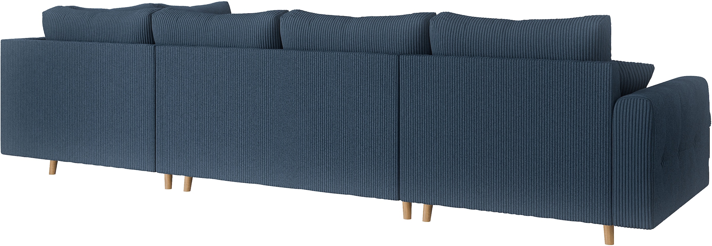 Home affaire Wohnlandschaft »CHARRE U-Form mit Ottomane, Masse B/T/H: 310/161/81 cm«, feine Steppung, lose Rücken- und Zierkissen, auch in Cord und Bouclé