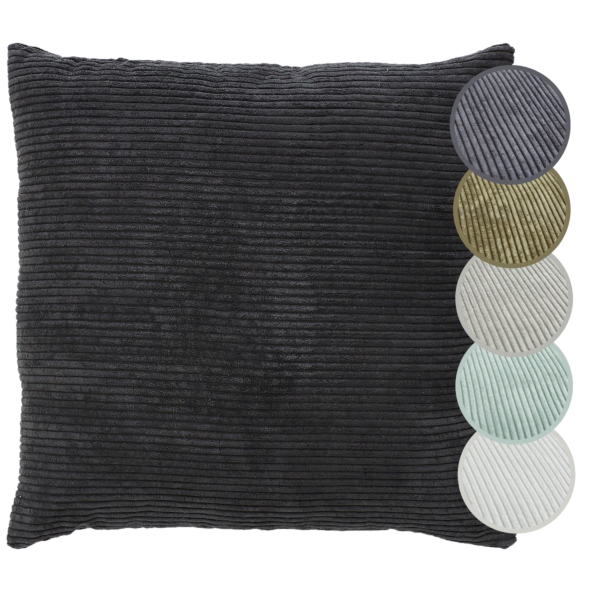Andiamo Coussin décoratif »Cord Kissen Emy, Kissenhülle mit Füllung« coussin de canapé, carré, 40x40 ou 30x50 cm, également disponible en lot de 4