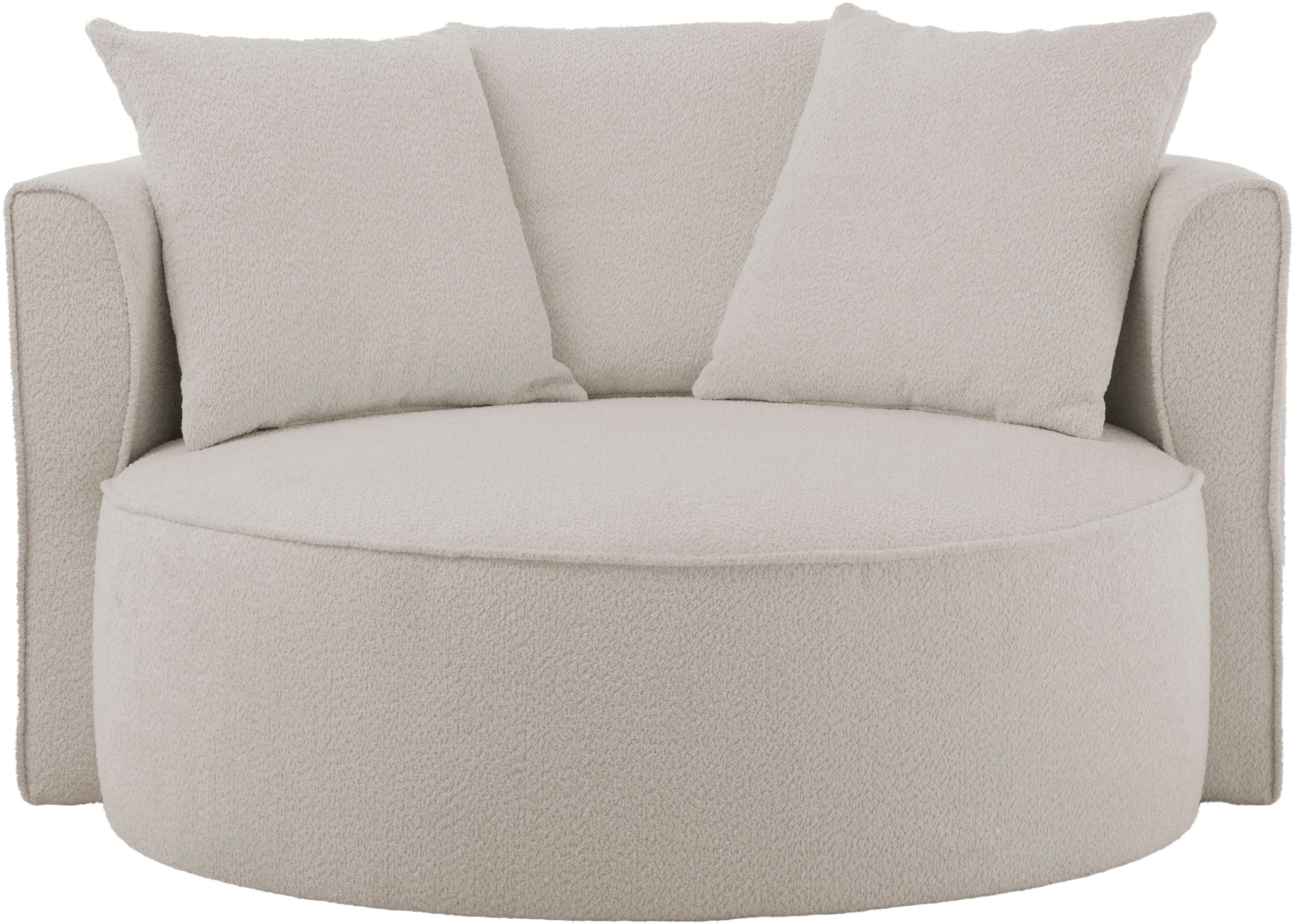 LeGer Home by Lena Gercke Fauteuil XXL »ISALIE Bouclé, Lesesessel, Loveseat, inklusive Zierkissen« surface d'assise extra large, option tabouret, 3 tissus d'ameublement