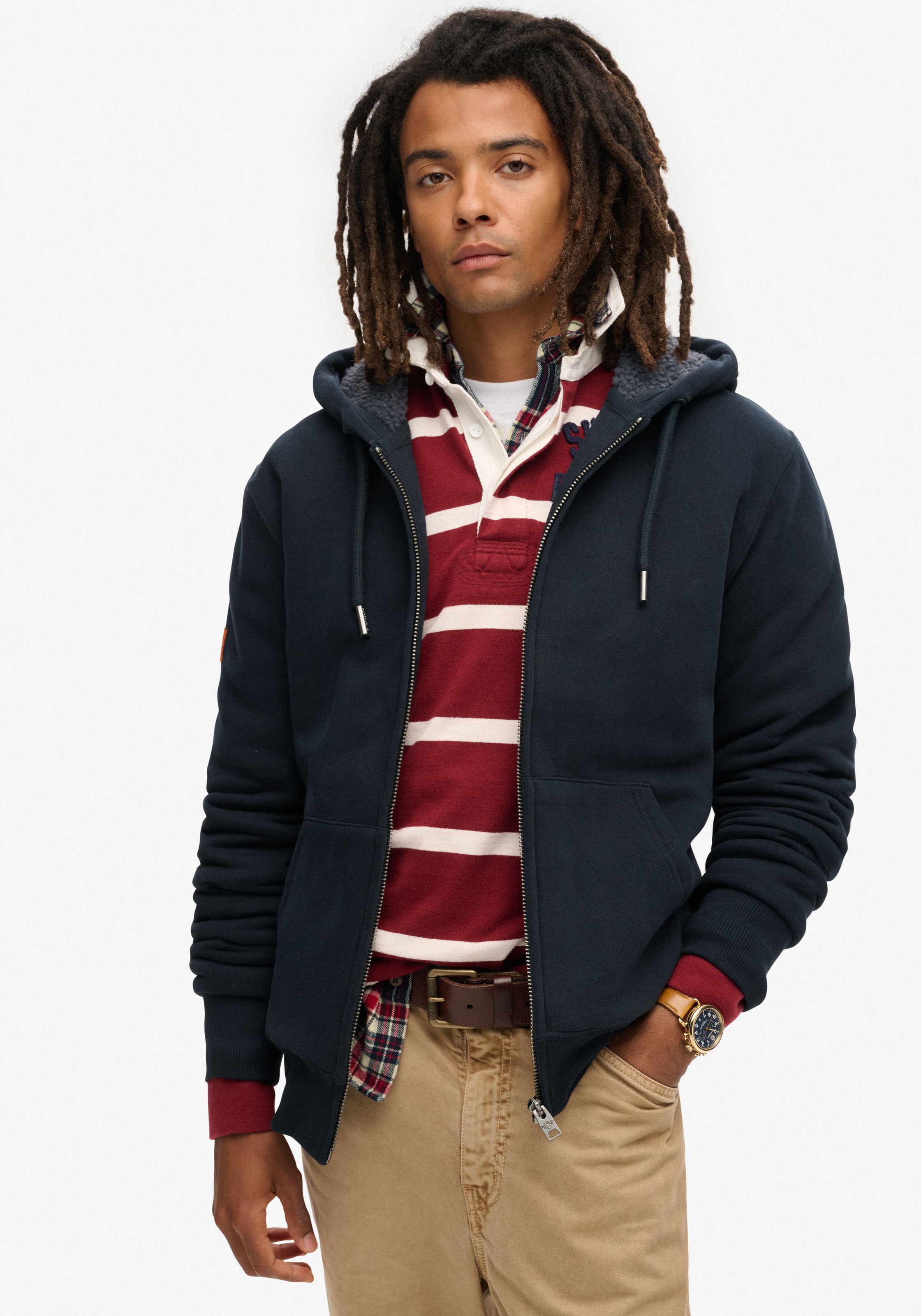 Image of Superdry Kapuzensweatjacke "Borg Lined Ziphood"