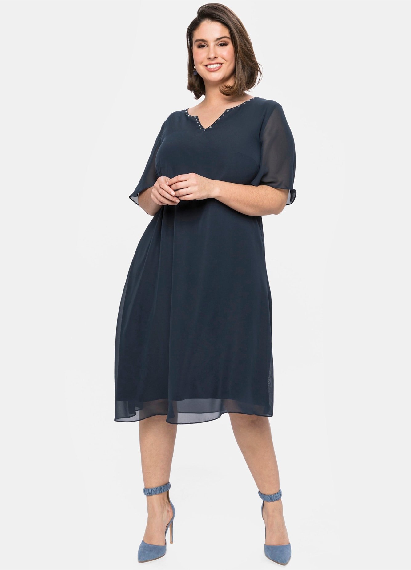 Sheego Chiffonkleid »Chiffonkleid«