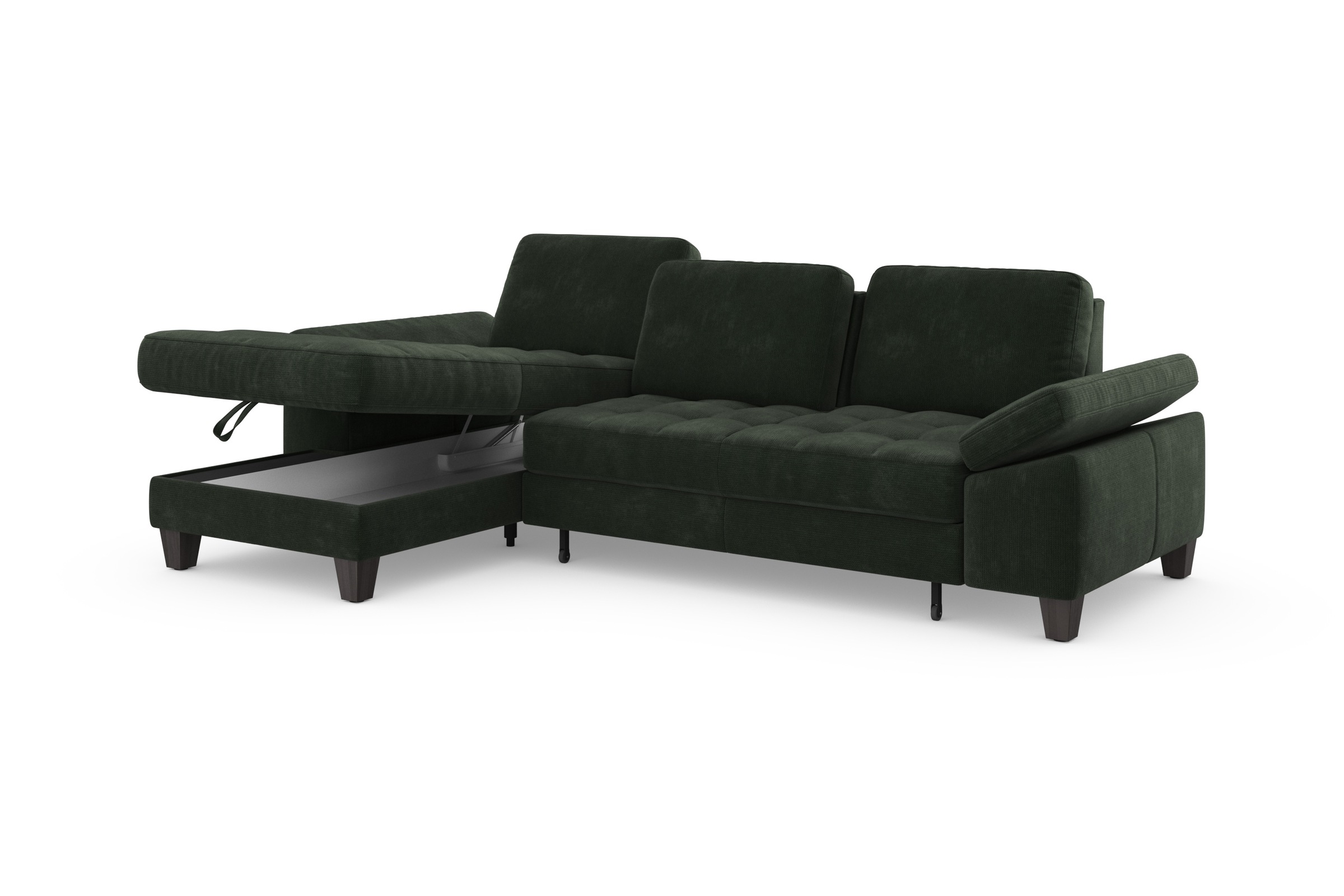 sit&more Ecksofa »Westham L-Form«, Recamiere, mit oder ohne Bettfunktion, Bettkasten, Füsse wengefarben