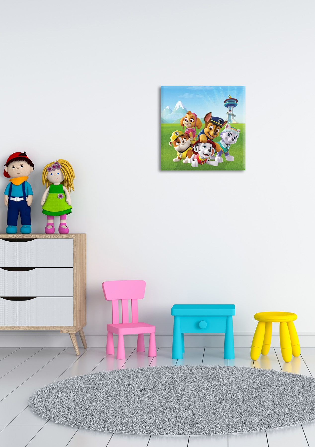 Bönninghoff Leinwandbild »Wandbild PAW PATROL 35x35 cm – Leinwandbild Keilrahmen Deko modern« Filmfiguren 1 Stk. tlg. auf Keilrahmen gespannt