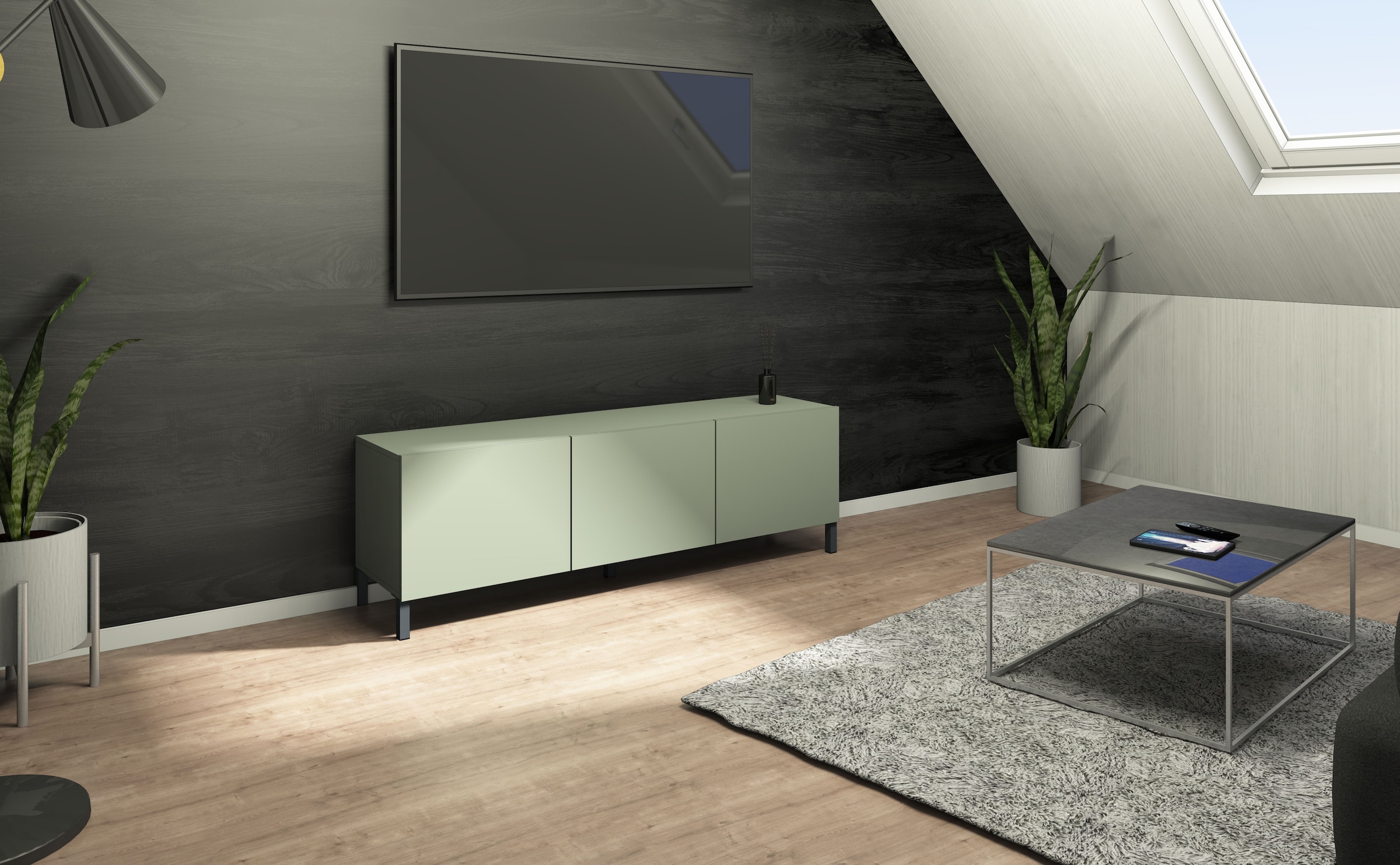 borchardt Möbel Table basse Metallfüsse, grifflose Optik