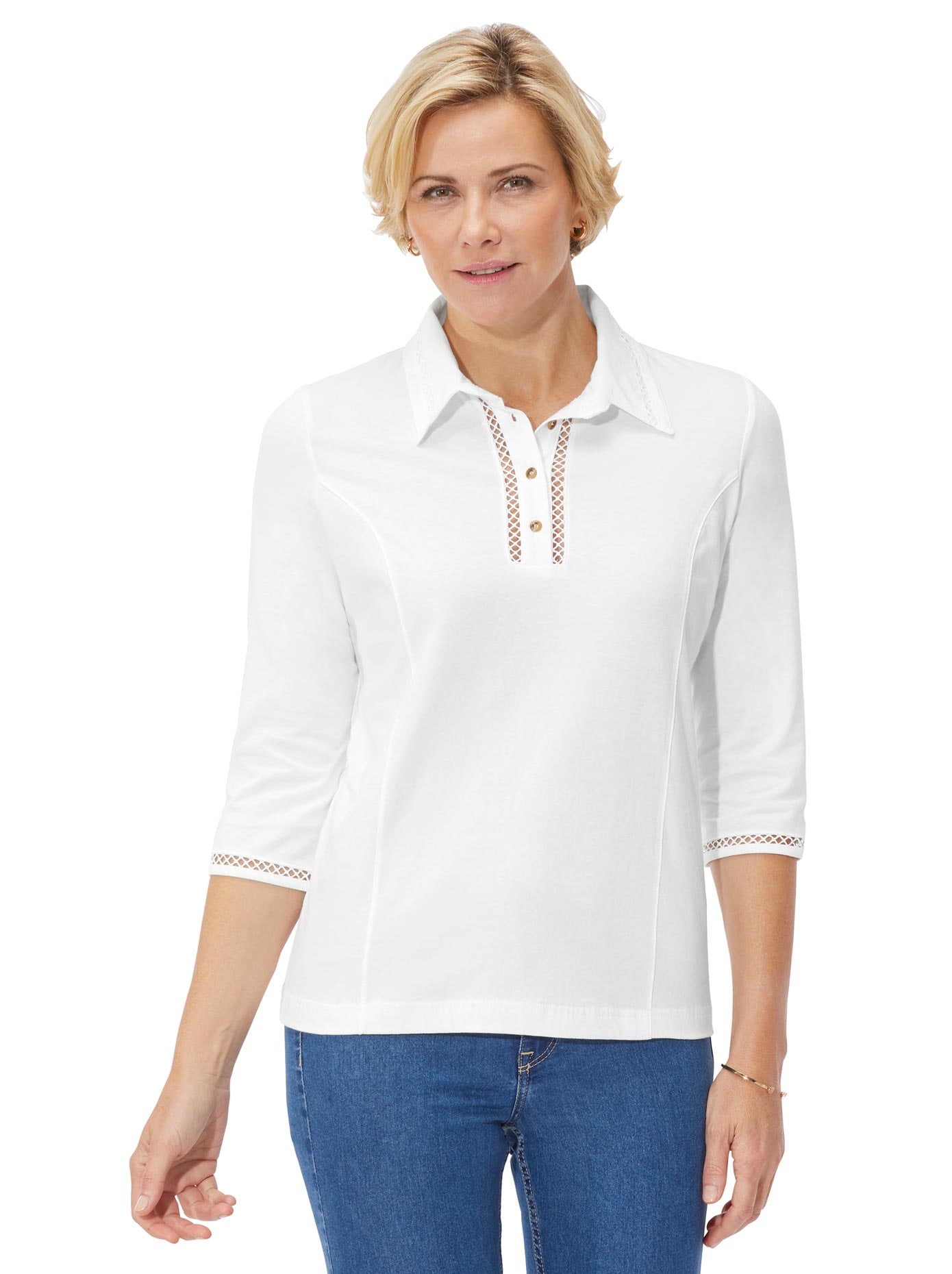 Shirt mit stilvoller Lochspitze