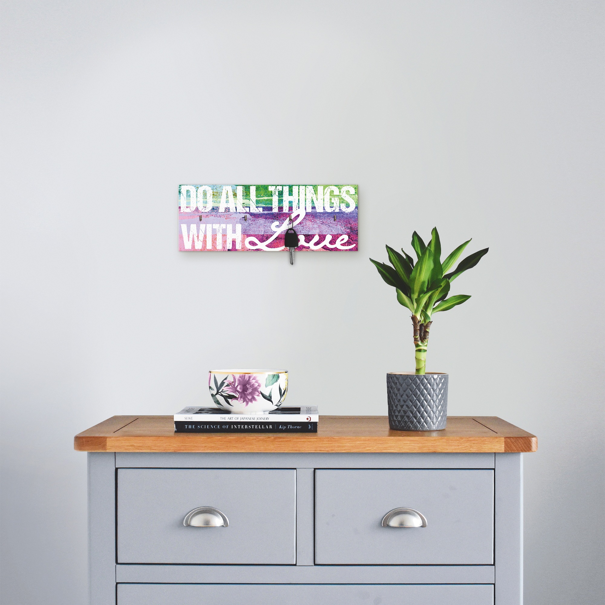 Image of Artland Hakenleiste »Tu alles mit Liebe«, aus Holz mit 4 Schlüsselhaken – Schlüsselboard, Schlüsselbretter, Schlüsselhalter, Schlüsselaufhänger für den Flur – Stil: Modern bei Ackermann Versand Schweiz