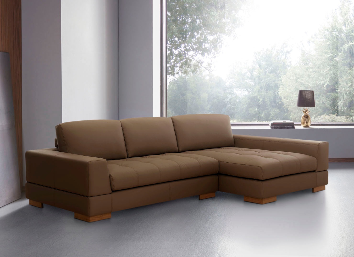 Image of Places of Style Ecksofa »Kolton«, auch in Echtleder erhältlich, mit Massivholz Füssen bei Ackermann Versand Schweiz