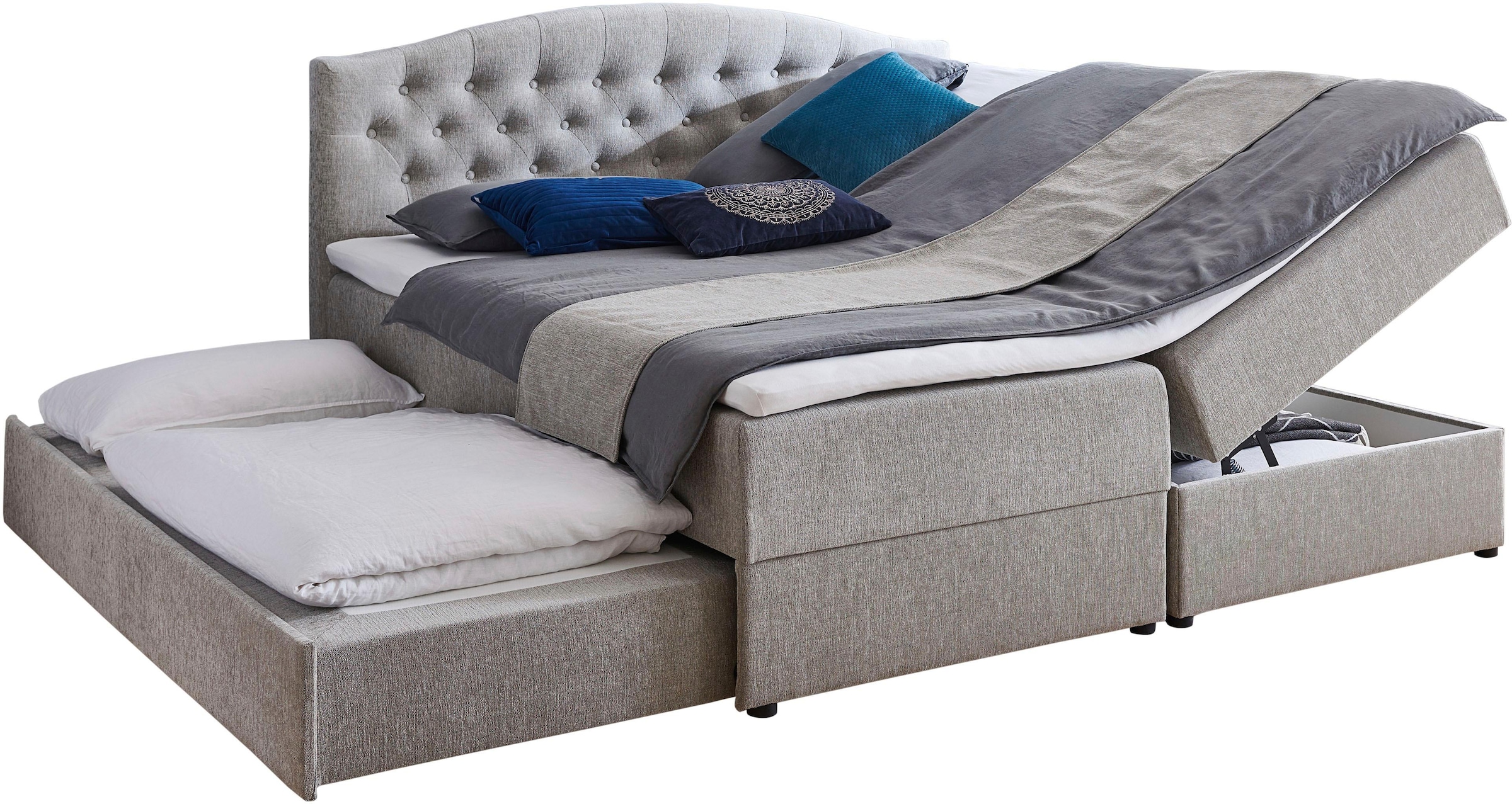 ATLANTIC home collection Boxspringbett »Lotte«, mit Topper, Bettkasten und Gästebett